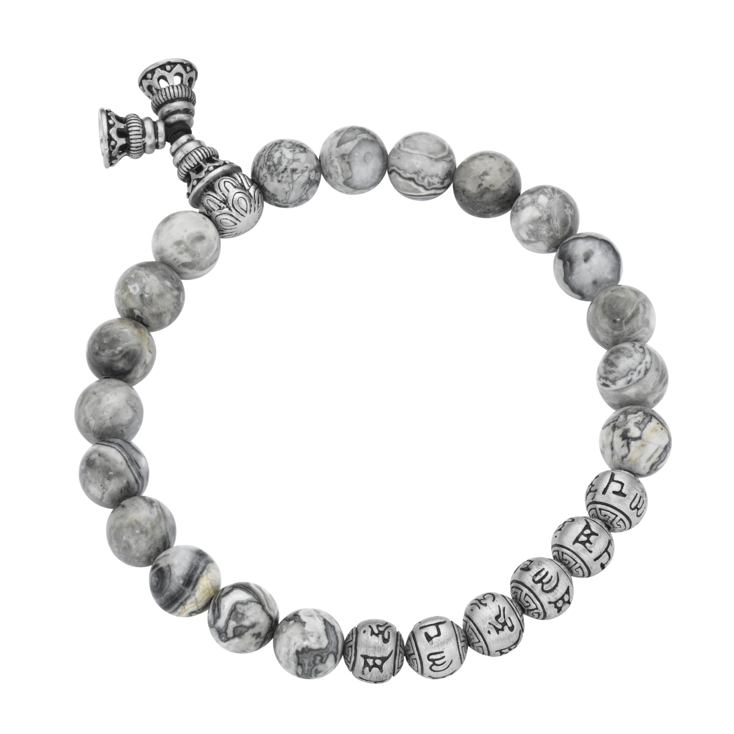 GIORGIO MARTELLO MILANO Armband »graue Achatkugeln matt, tibetische Glücks- Symbole, Silber 925« online bestellen | BAUR