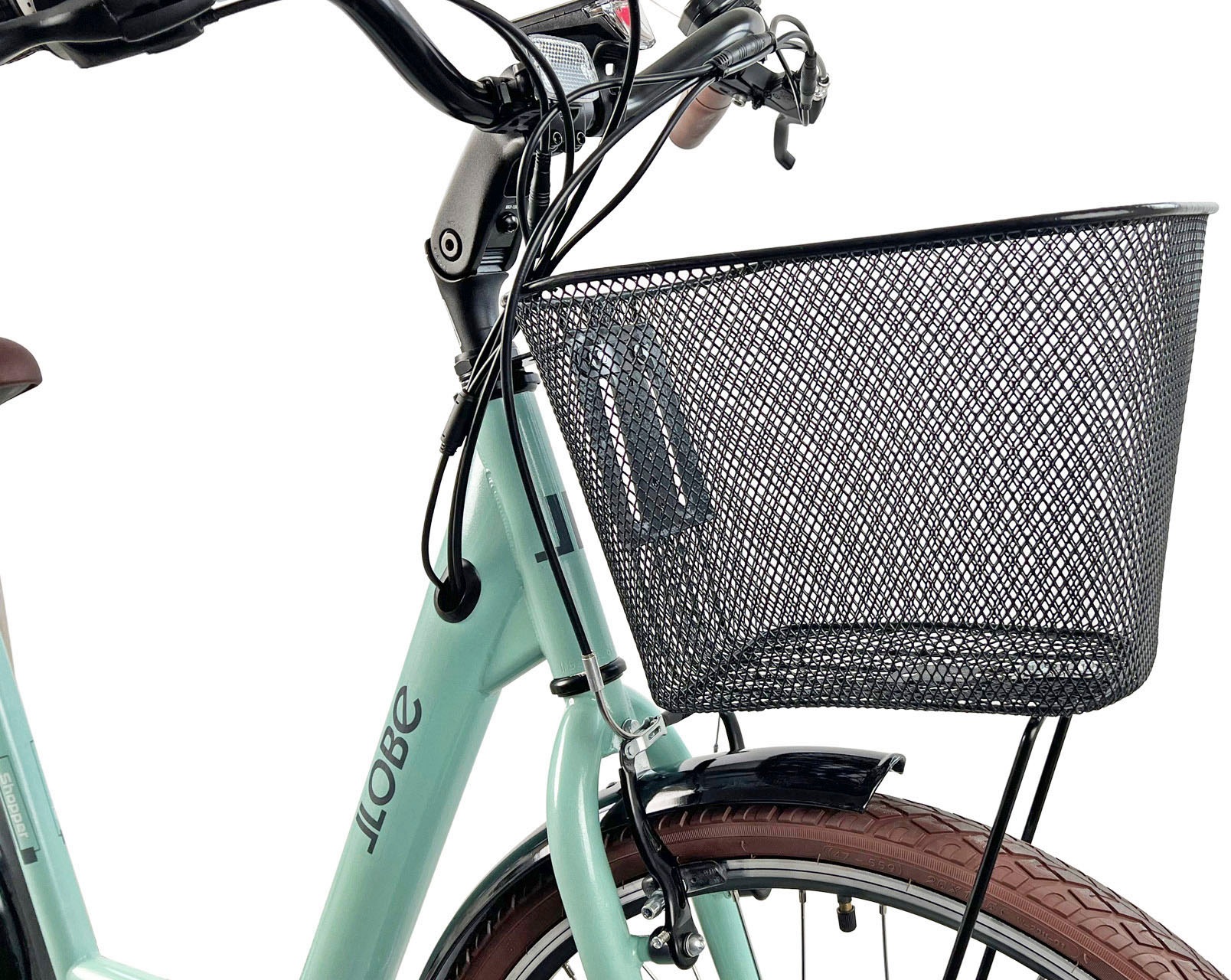 LLobe E-Bike »City E-Bike 26" Shopper mint«, Shimano, Tourney, Heckmotor 250 W