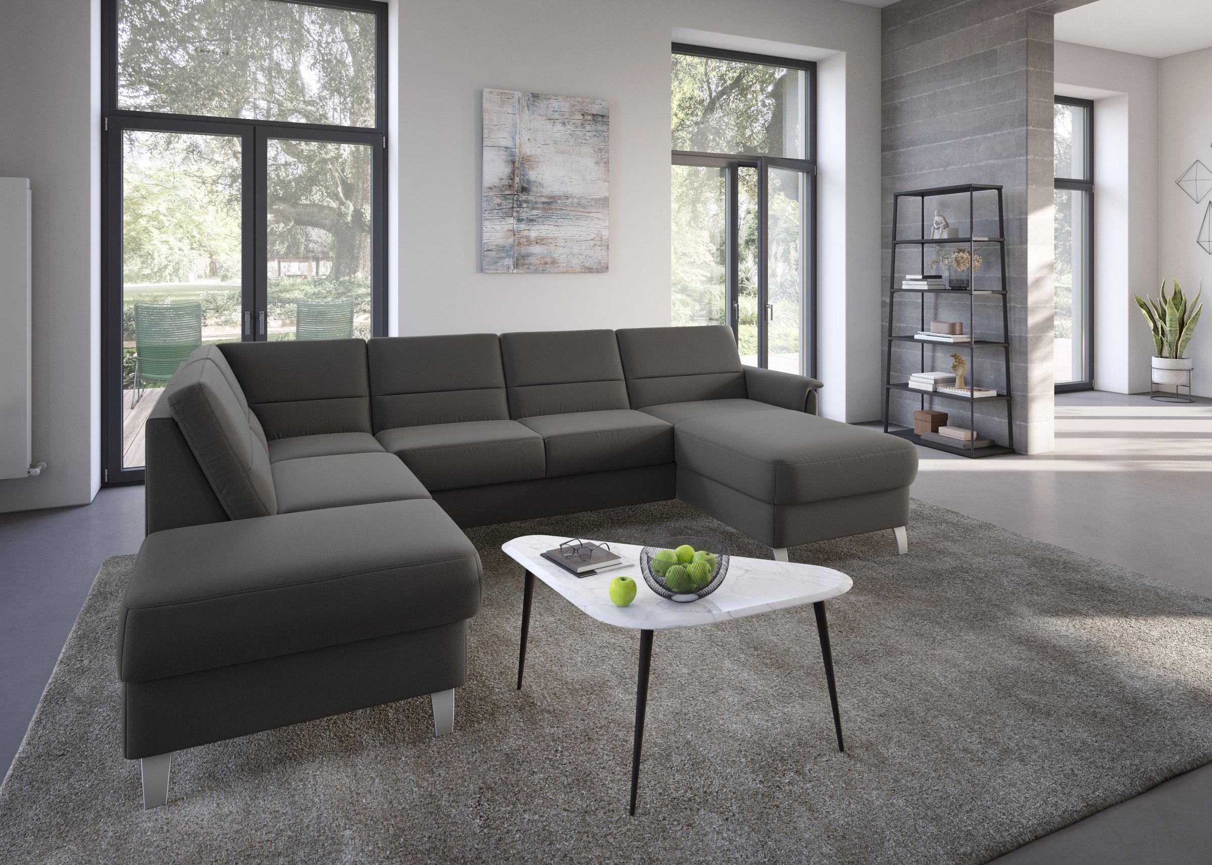sit&more Wohnlandschaft »Palmera U-Form«, Federkern, wahlweise mit Bettfunktion und mit/ohne Stauraum