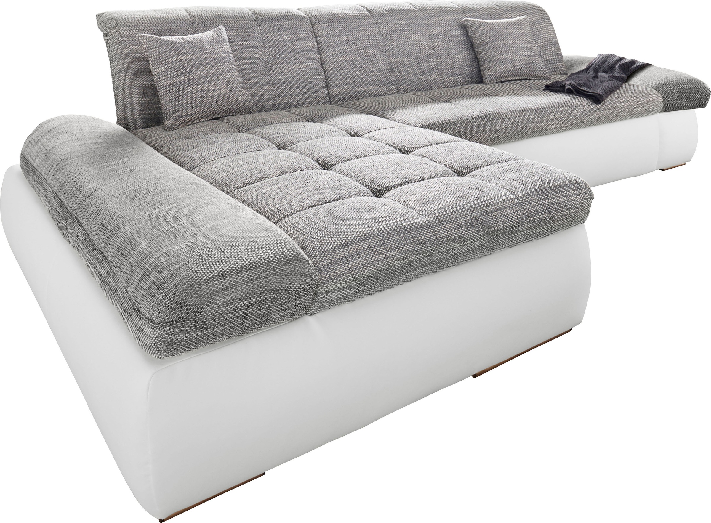 DOMO collection Ecksofa »Moric Luxus - B/T/H 300/172/80 cm, XXL-Format«, L-Form, 140kg Belastung/Sitz, in Cord, Chenille, Kunstleder