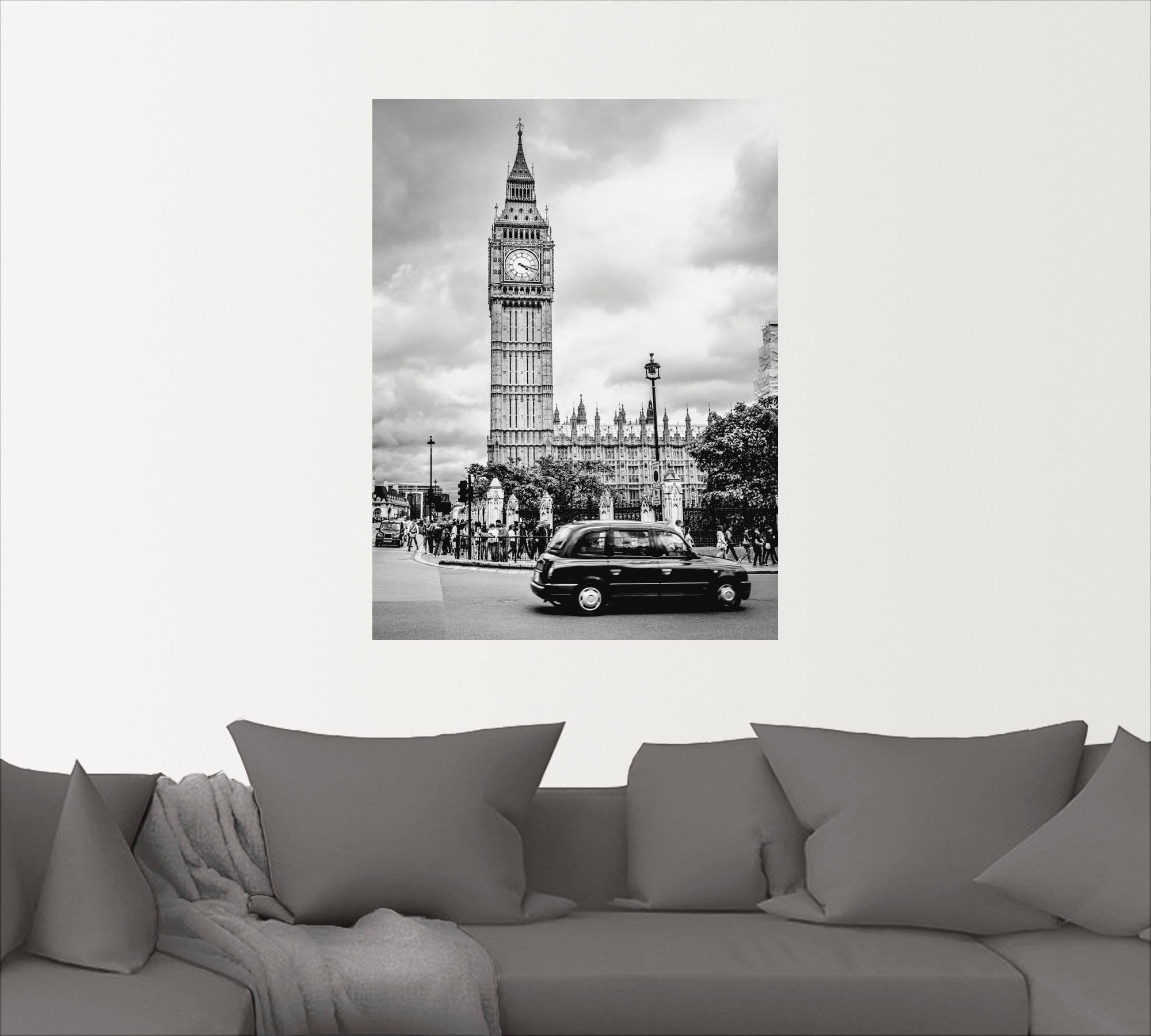Artland Wandbild »London St.), kaufen in Alubild, als Poster Ben«, BAUR Leinwandbild, oder (1 | Taxi und versch. Big Wandaufkleber Größen Gebäude