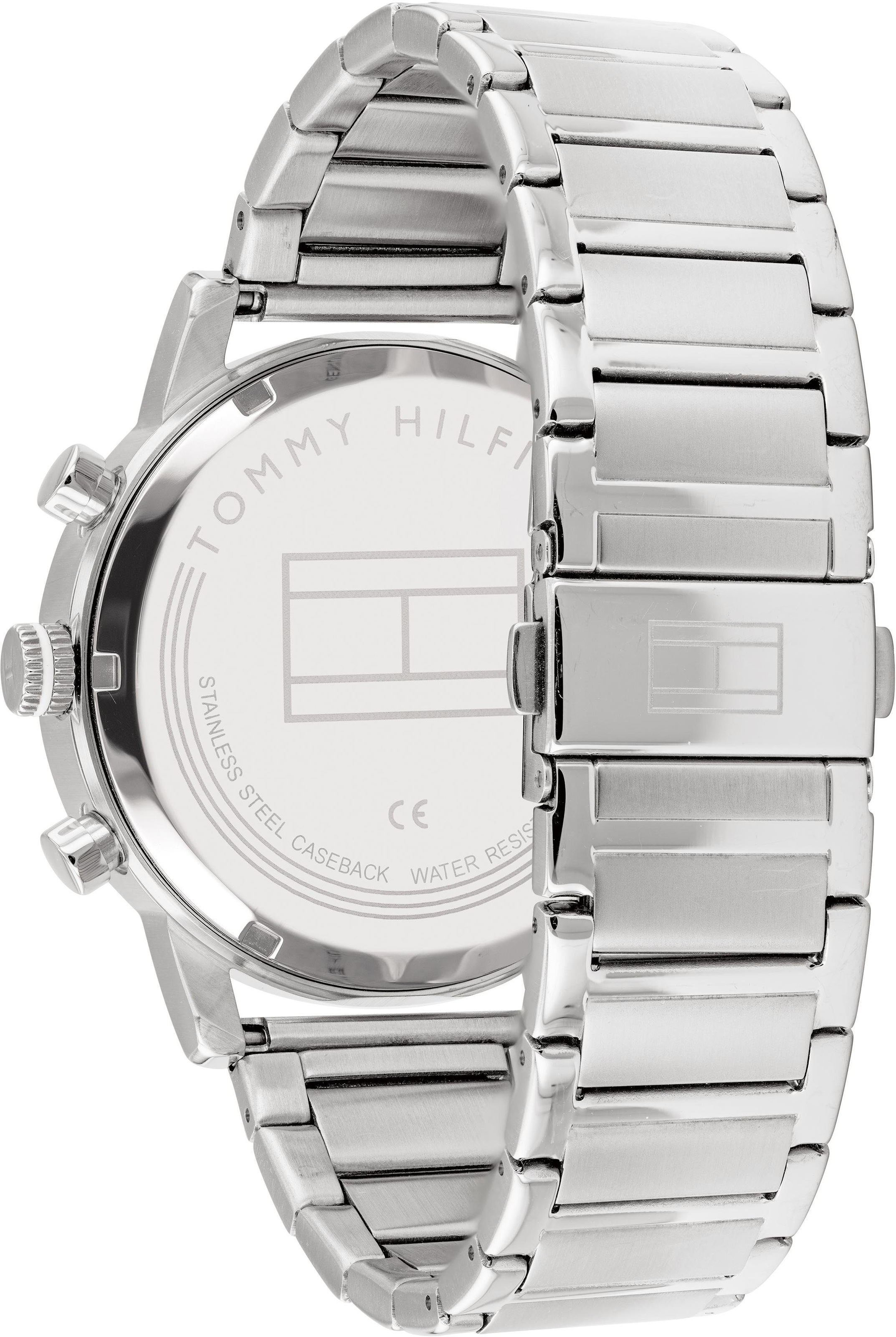 Tommy Hilfiger Multifunktionsuhr »DRESSED UP«, Quarzuhr, Armbanduhr, Herrenuhr, Datum, analog, Edelstahlarmband