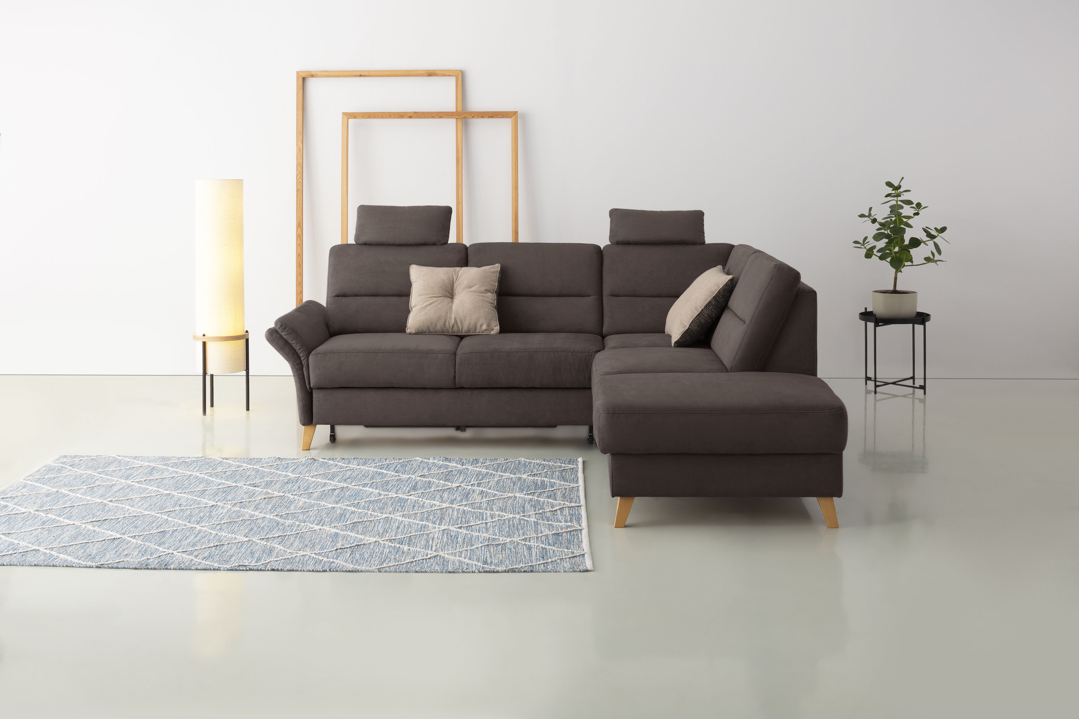 OTTO home Ecksofa "Westerland L-Form" Federkern-Polsterung, wahlweise mit Schlaffunktion, Bettkasten