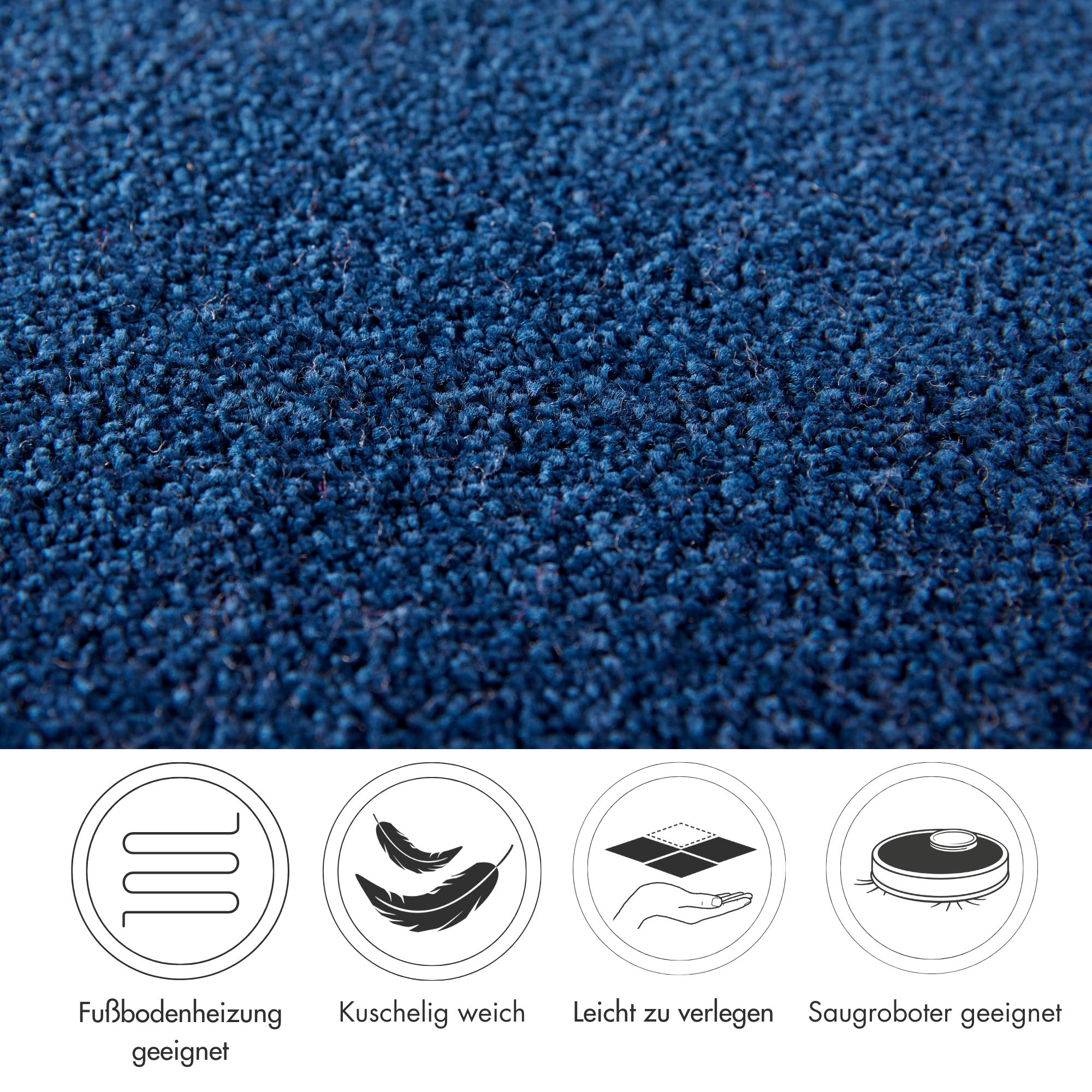 Thumbnail - Andiamo Teppichboden "Sophie, Frisee-Velours, Made in Netherlands", rechteckig, 4,5 mm Höhe, Uni Farben, Breite 400 cm o...