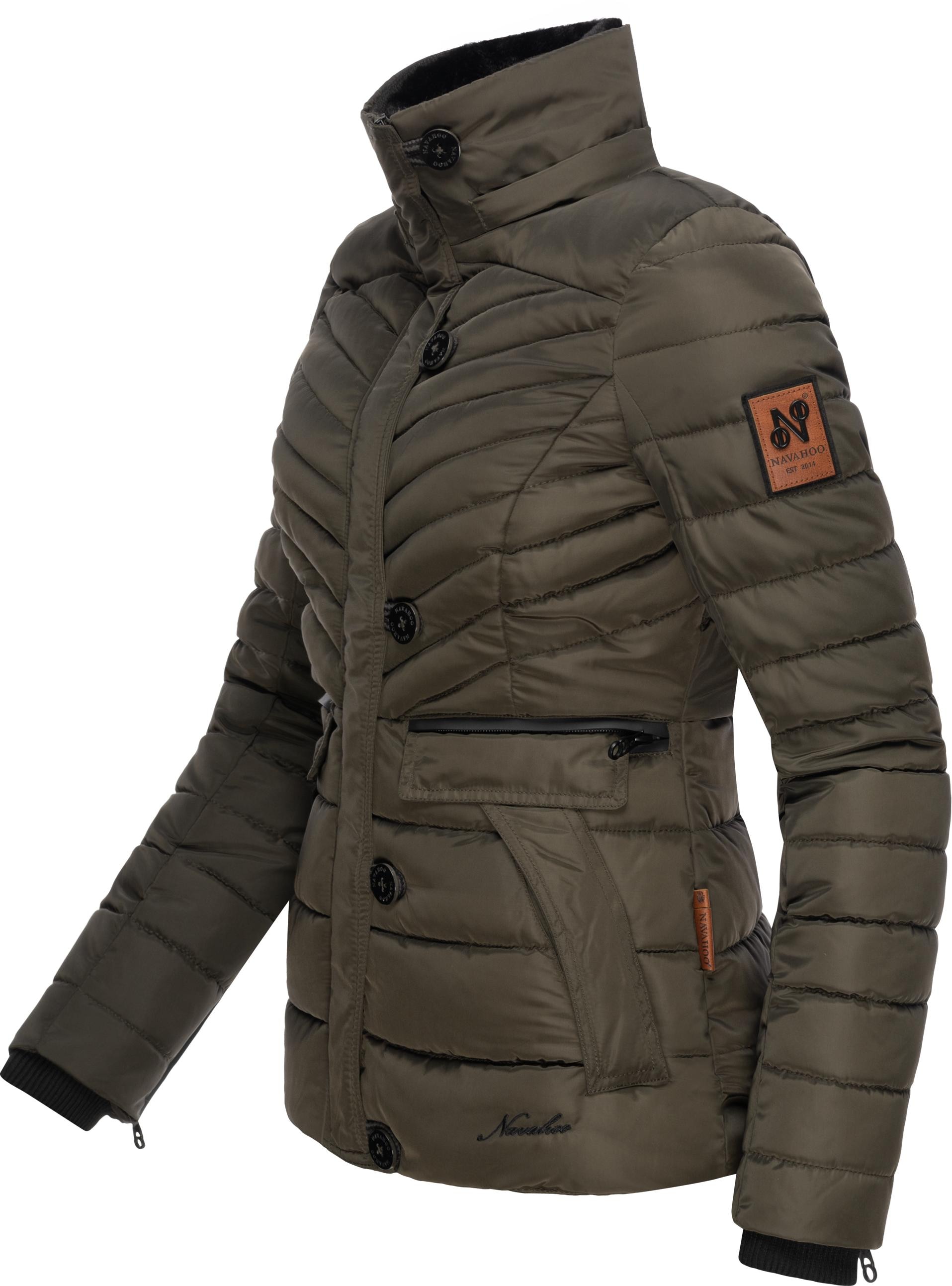 Navahoo Winterjacke »Wisteriaa«, mit Kapuze, Warm gefütterte Steppjacke mit Kunstfell-Kapuze