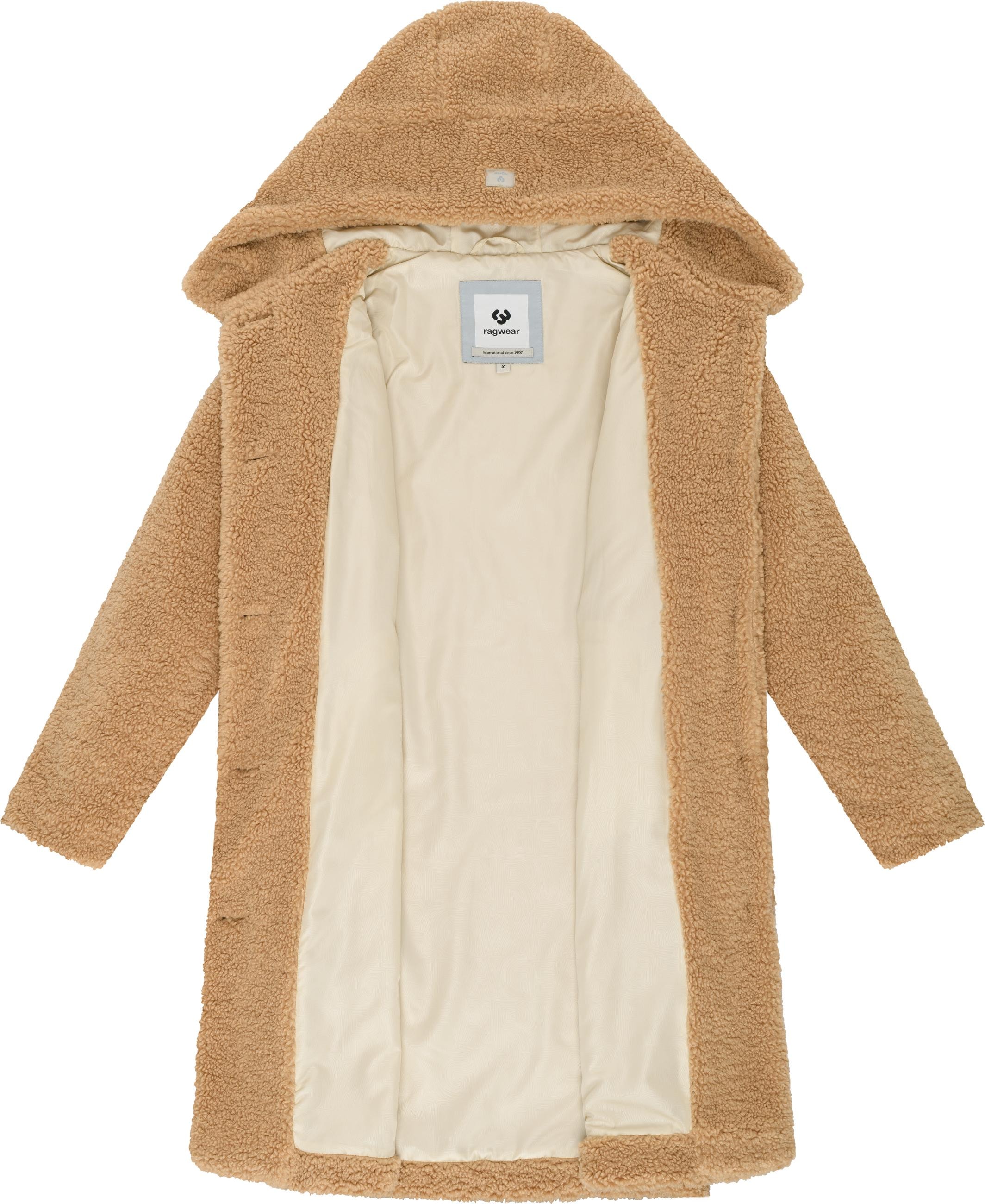 Ragwear Langmantel »Joonie YOUMODO«, Langer Plüschmantel mit Kapuze