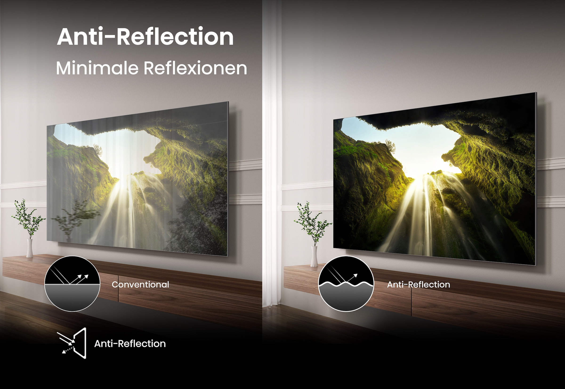 Hisense QLED Mini LED-Fernseher »55U7Q PRO« 139 cm/55 ″ Smart-TV 4K UHD MiniLED Smart TV