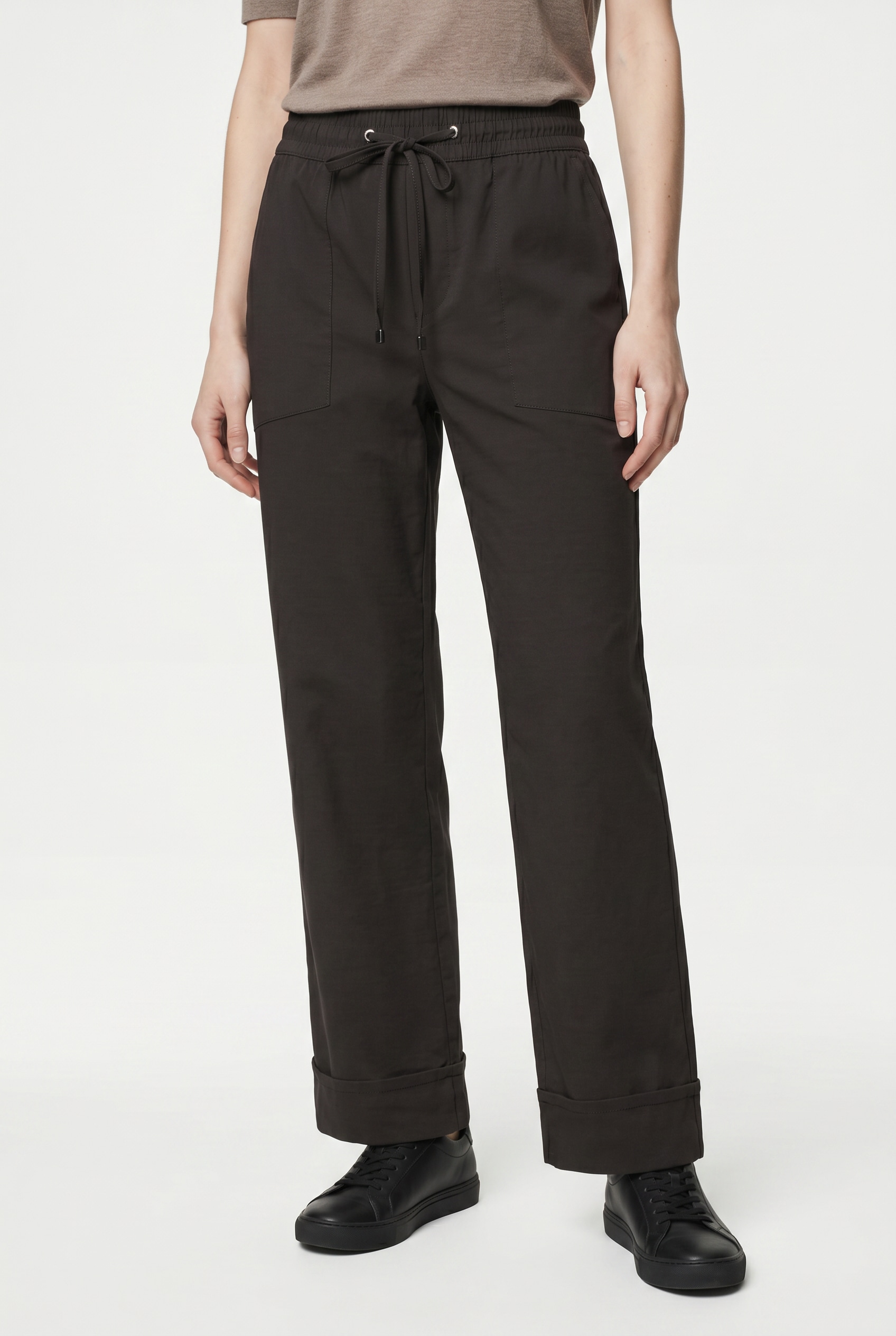 STREET ONE Stoffhose "Style Amalia" Sommerhose mit elastischem Bund und Tunnelzug