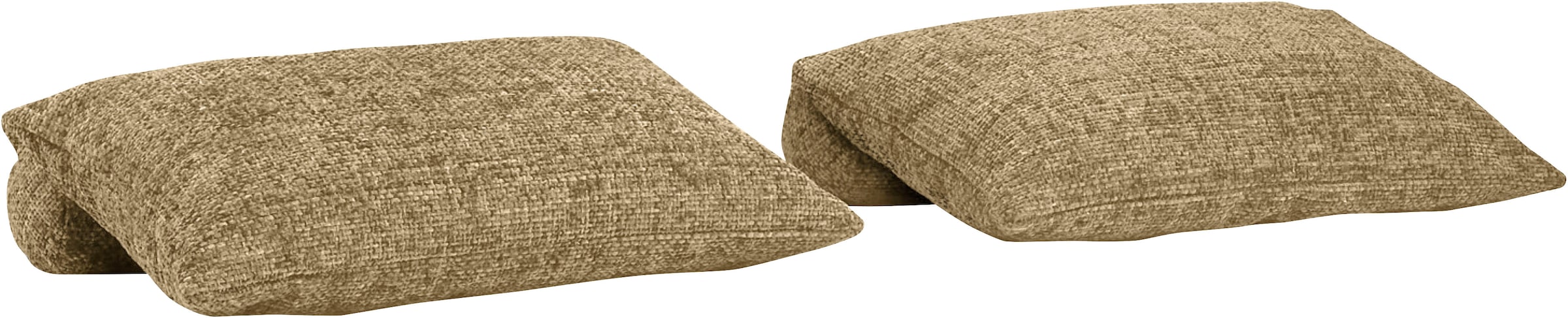 Dekokissenpuente safran, SET ONE BY MUSTERRING, Strukturstoff, Dekokissen_Sitzkissen_Kissenhüllen, "Baldwin", 4-teiliges Kissenset, passend zum Bett