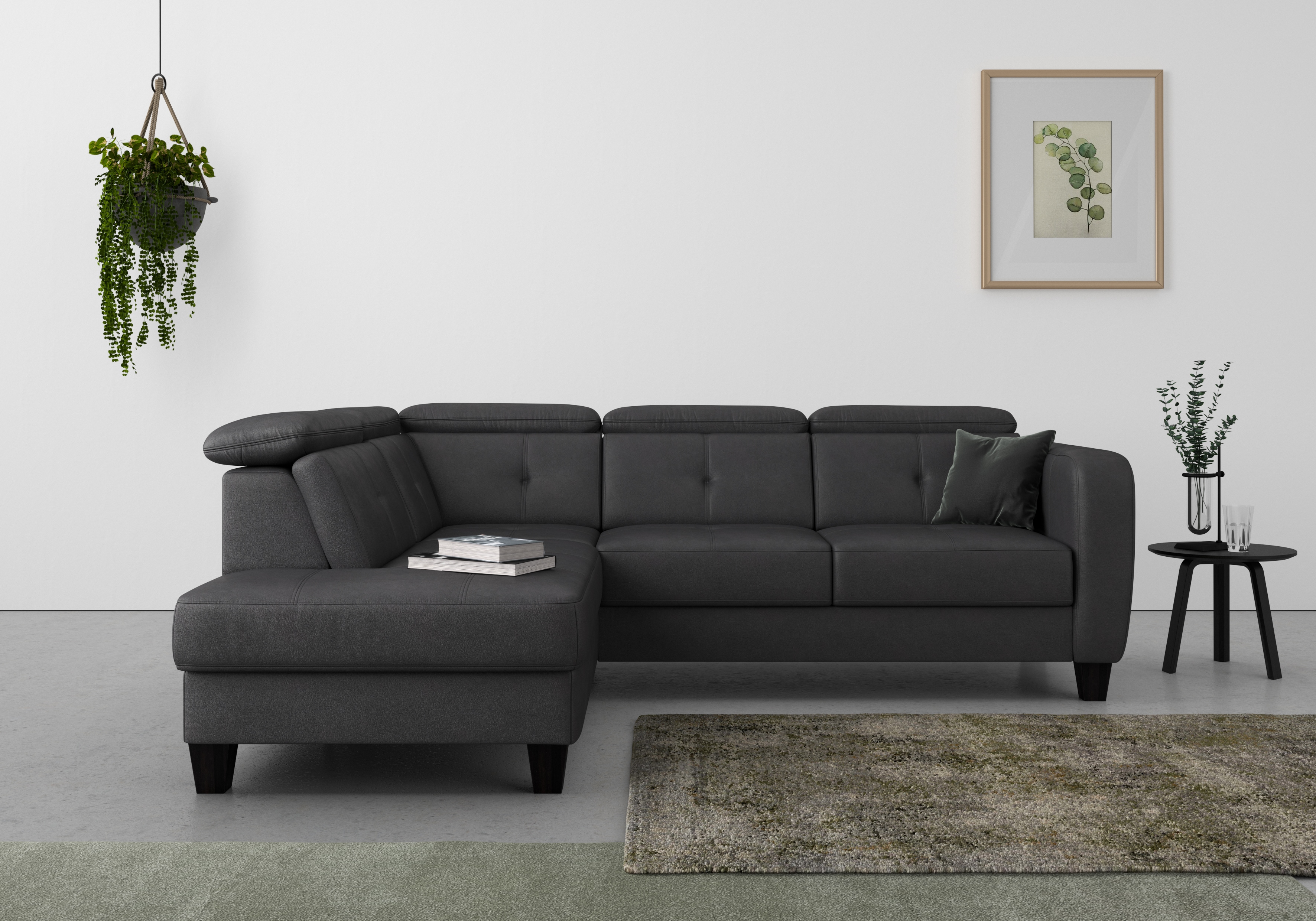 sit&more Ecksofa "Belluci L-Form" inklusive Federkern, wahlweise mit Schlaffunktion und Bettkasten
