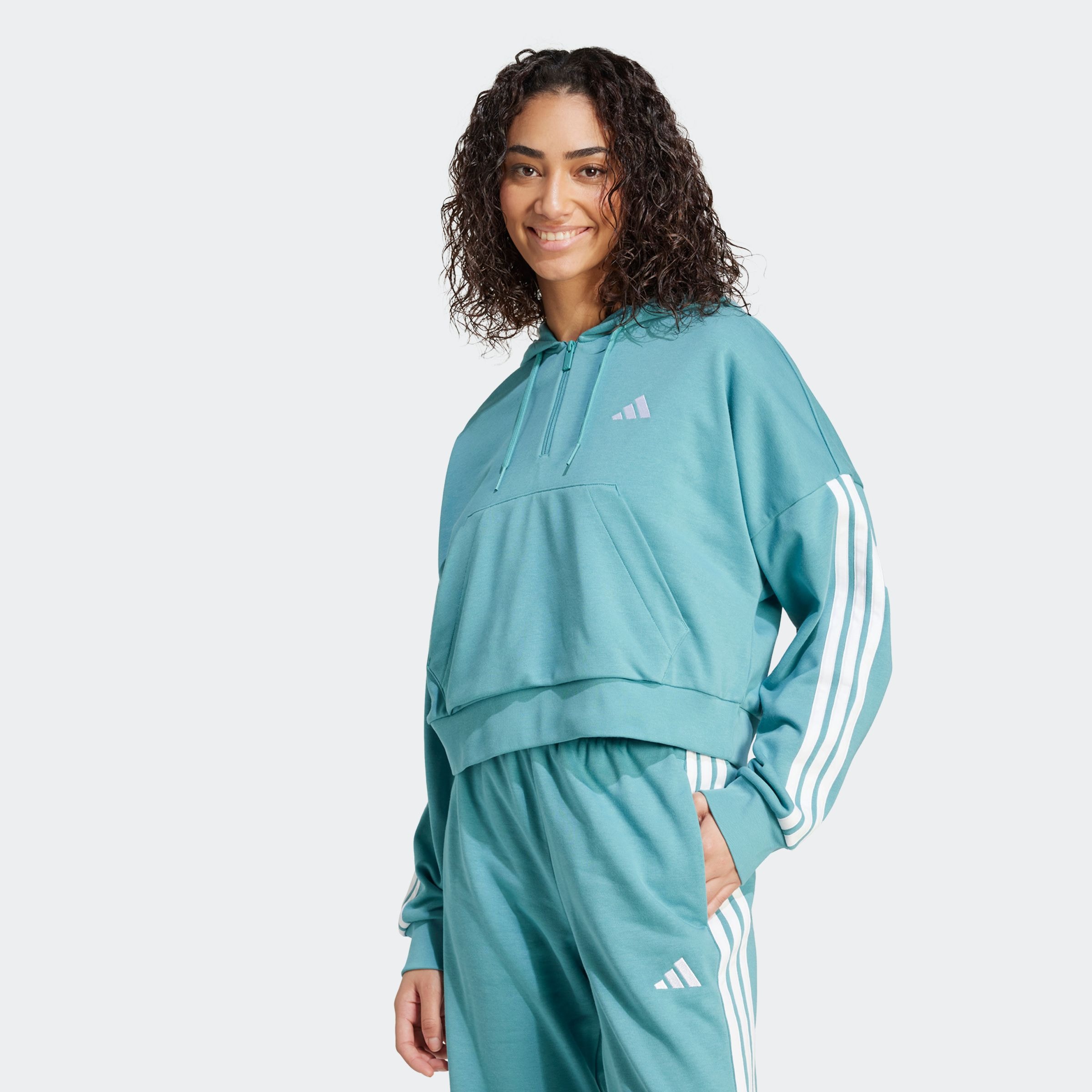 adidas Sportswear Kapuzensweatshirt "ESSENTIALS 3-STREIFEN FRENCH TERRY QUA günstig online kaufen