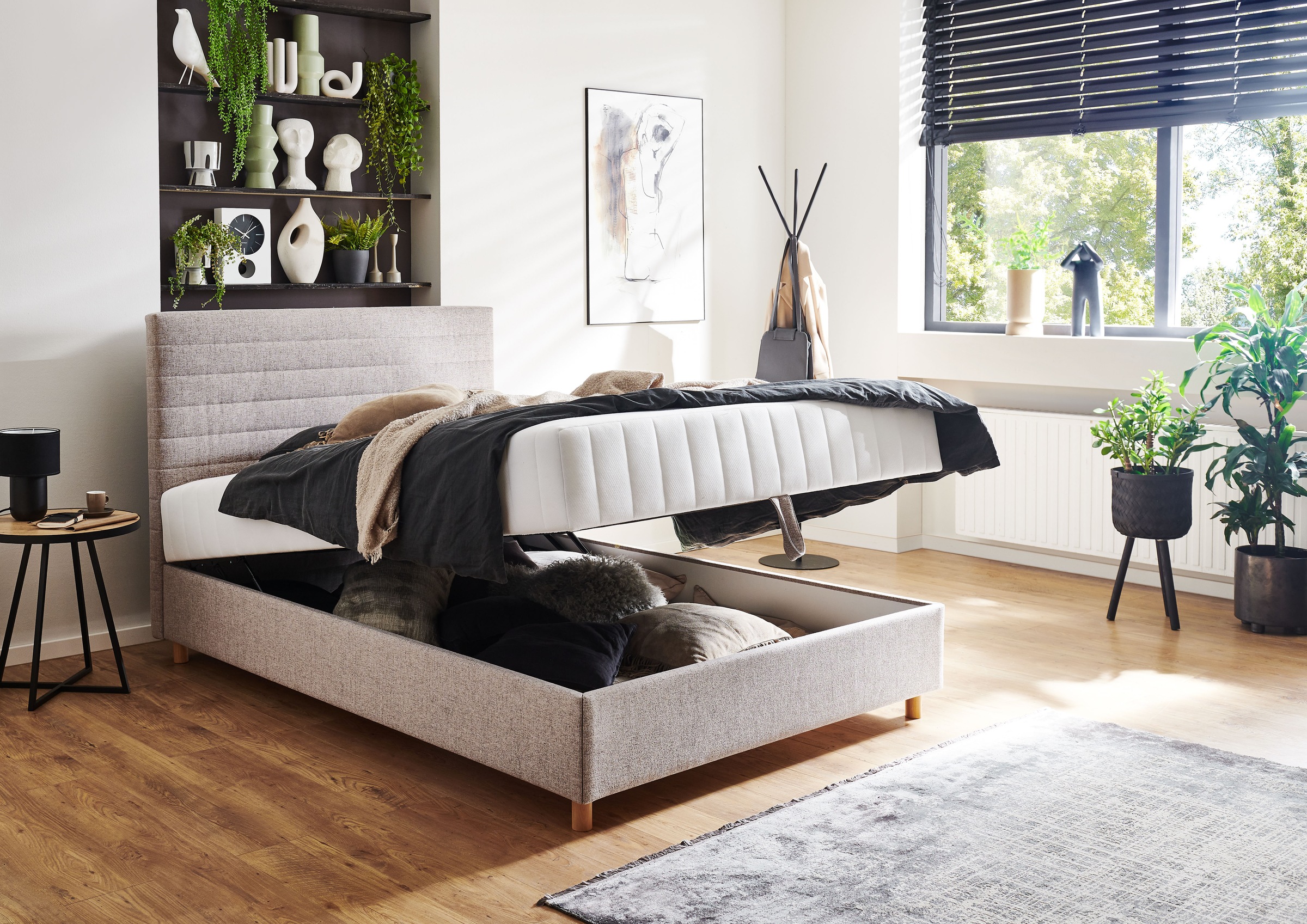 ATLANTIC home collection Stauraumbett »Josie«, mit Taschen-Federkernmatratze und Bettkasten
