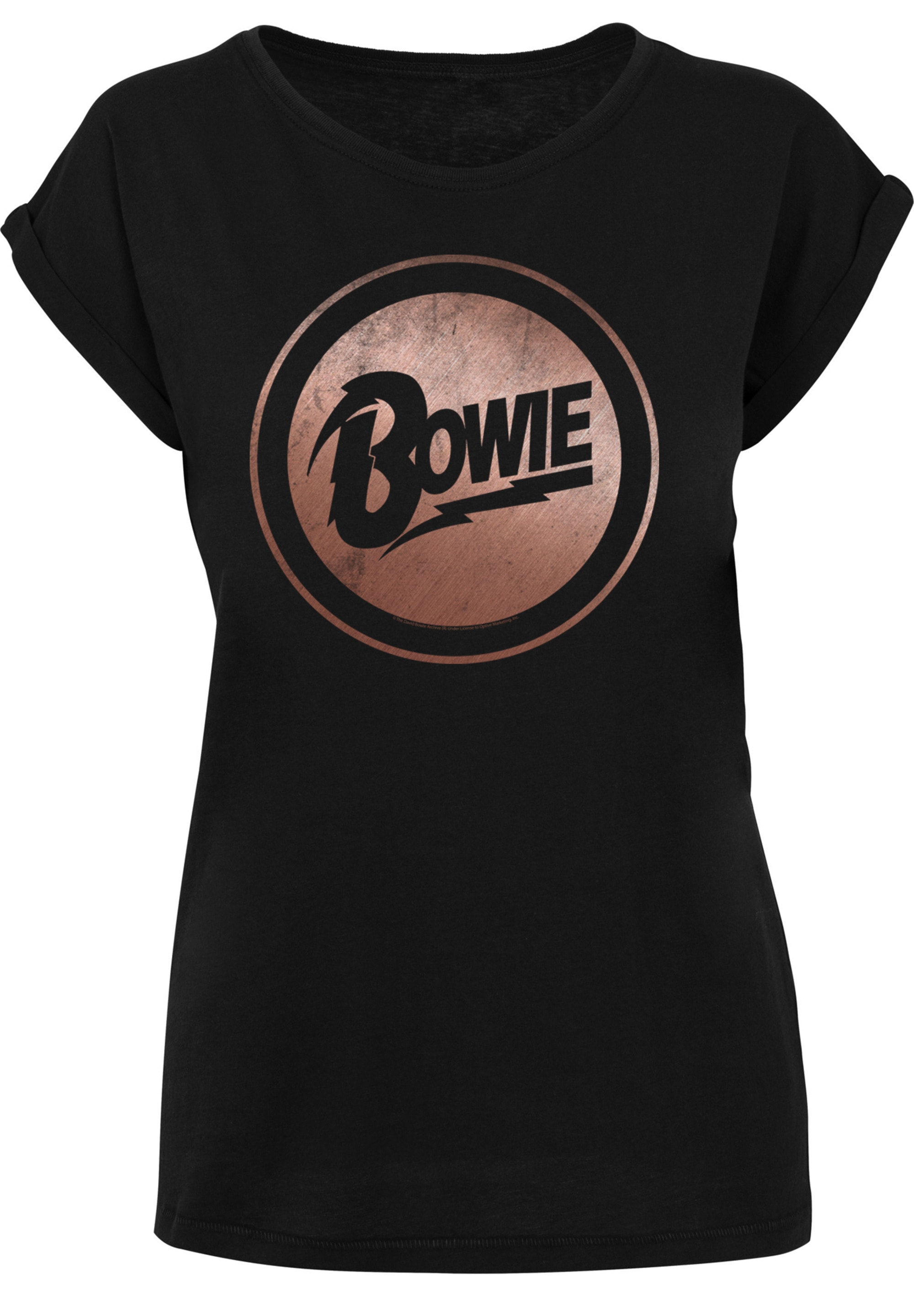 F4NT4STIC T-Shirt »David Bowie Rose Gold Circle«, Print