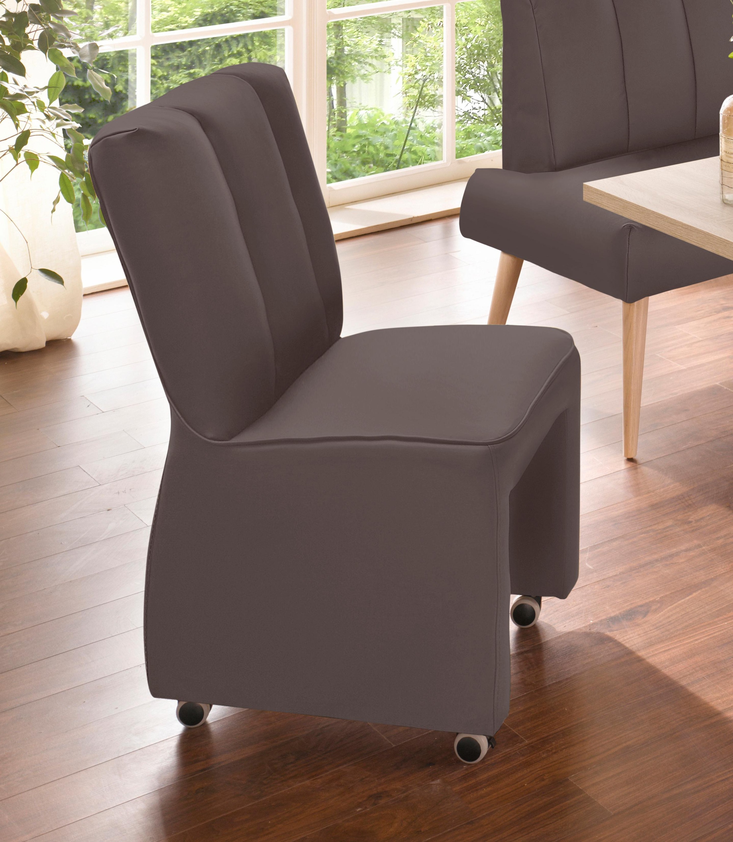 exxpo - sofa fashion Sessel »Costa, Loungesessel, Hochlehnsessel, auf Rollen, Komfortsitzhöhe 53cm«, kompakt und bequem, Breite 52 cm