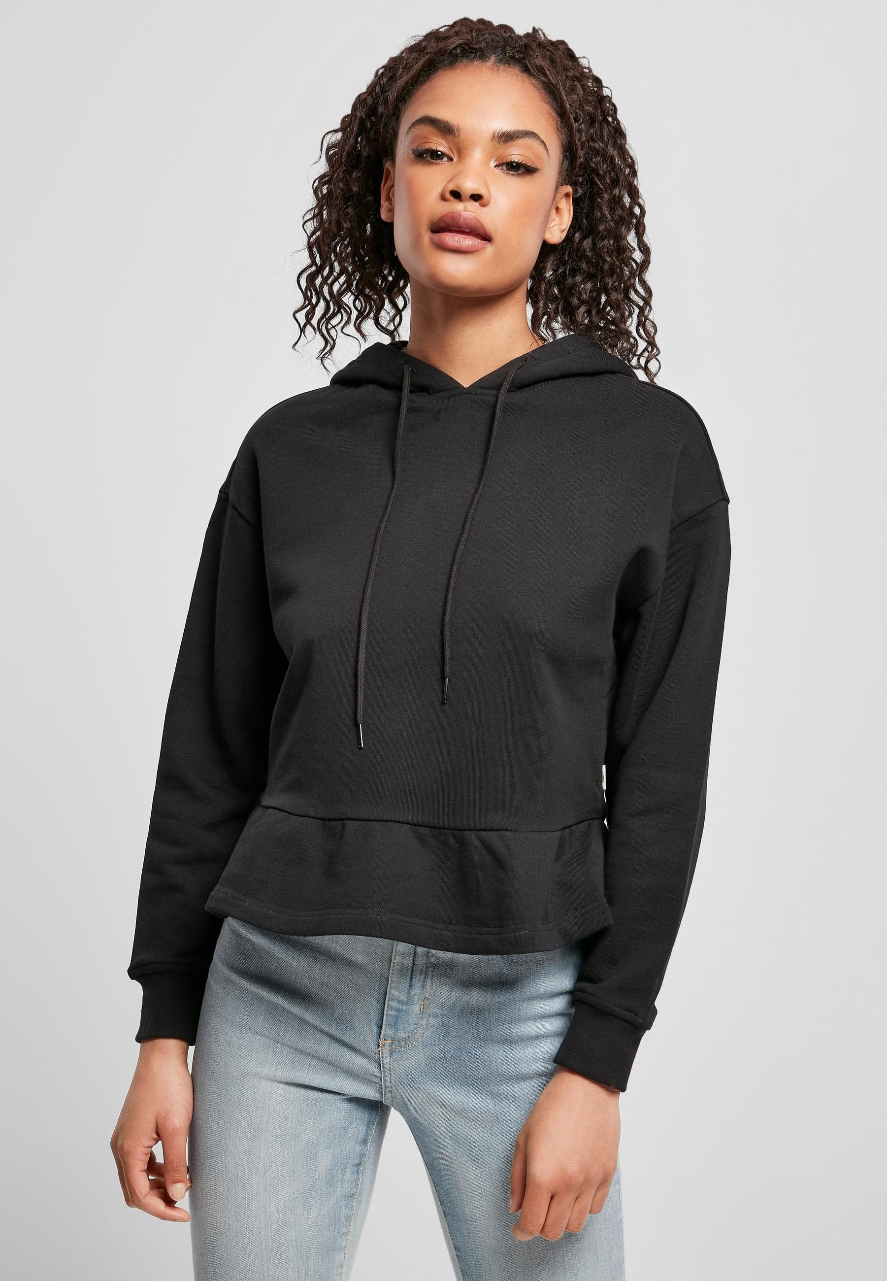 URBAN CLASSICS Kapuzenpullover »Urban Classics Damen Ladies Organic Volants Hoody«, (1 tlg.)