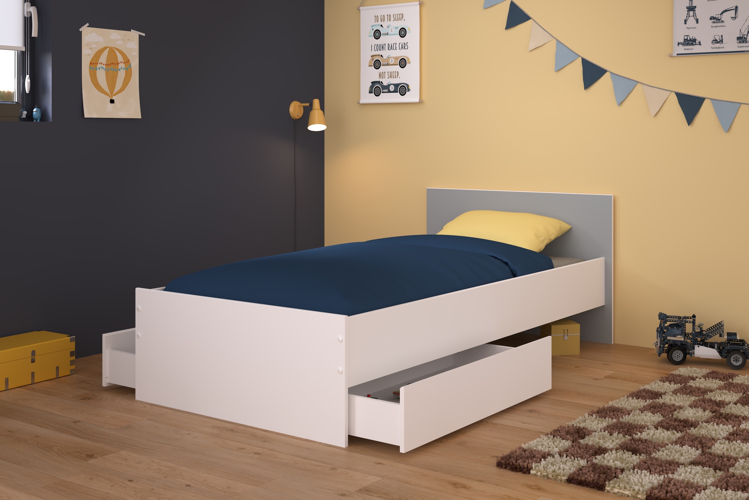 Parisot Stauraumbett »Pirouette 5« Set, 1 tlg. Kopfteil - drehbar Grau oder Rosa