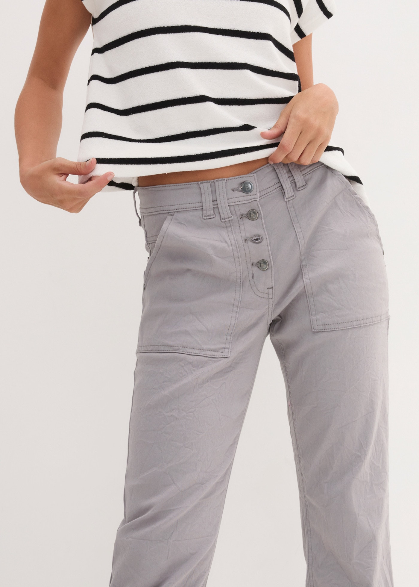 bonprix Stretch-Hose  mit Stretch-Anteil, wadenlange Länge, Regular Fit