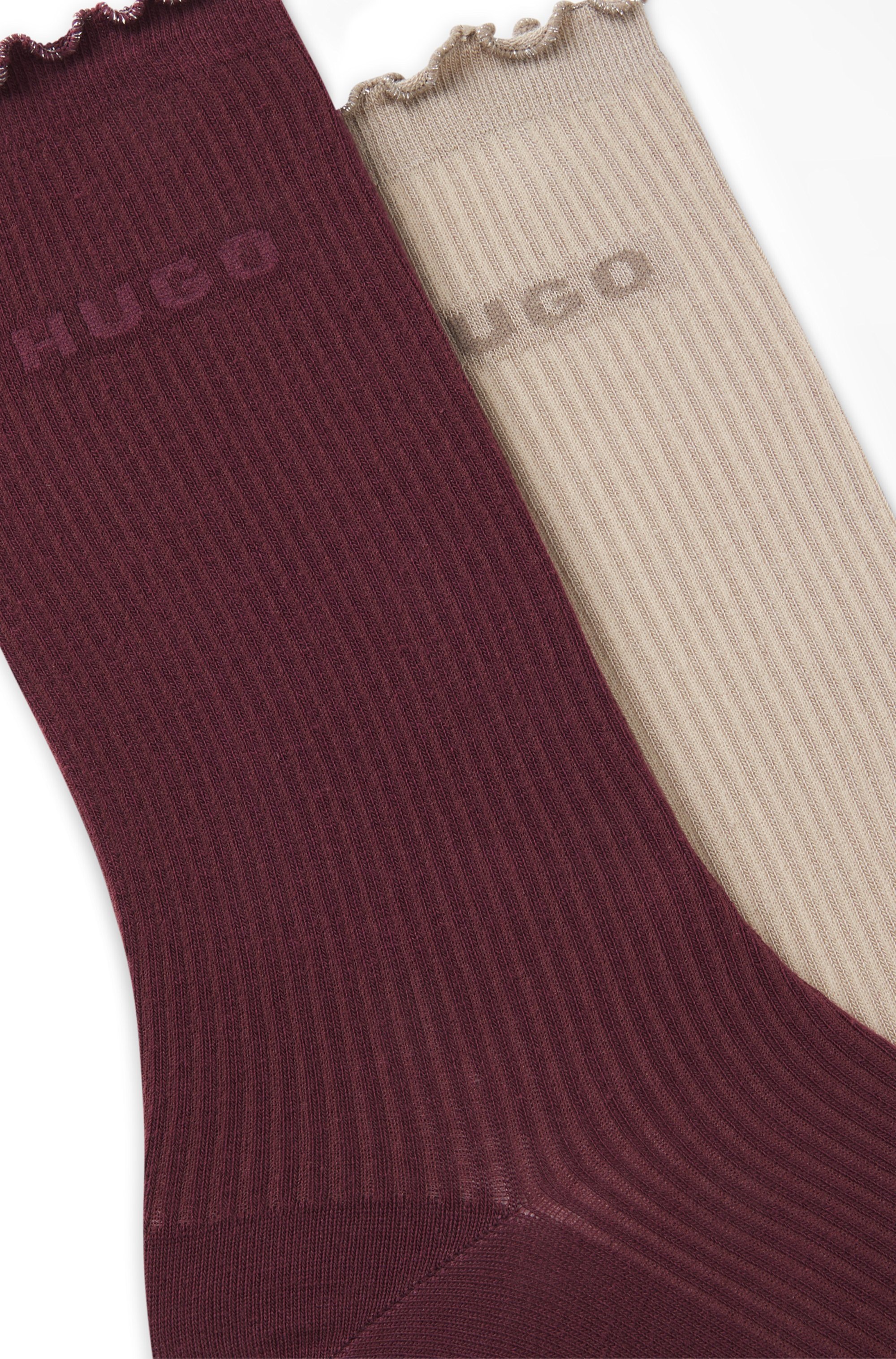 Thumbnail - HUGO Underwear Basicsocken "2P RS LETTUCE CC W" 2 Paar tlg. Bund leicht gekräuselt