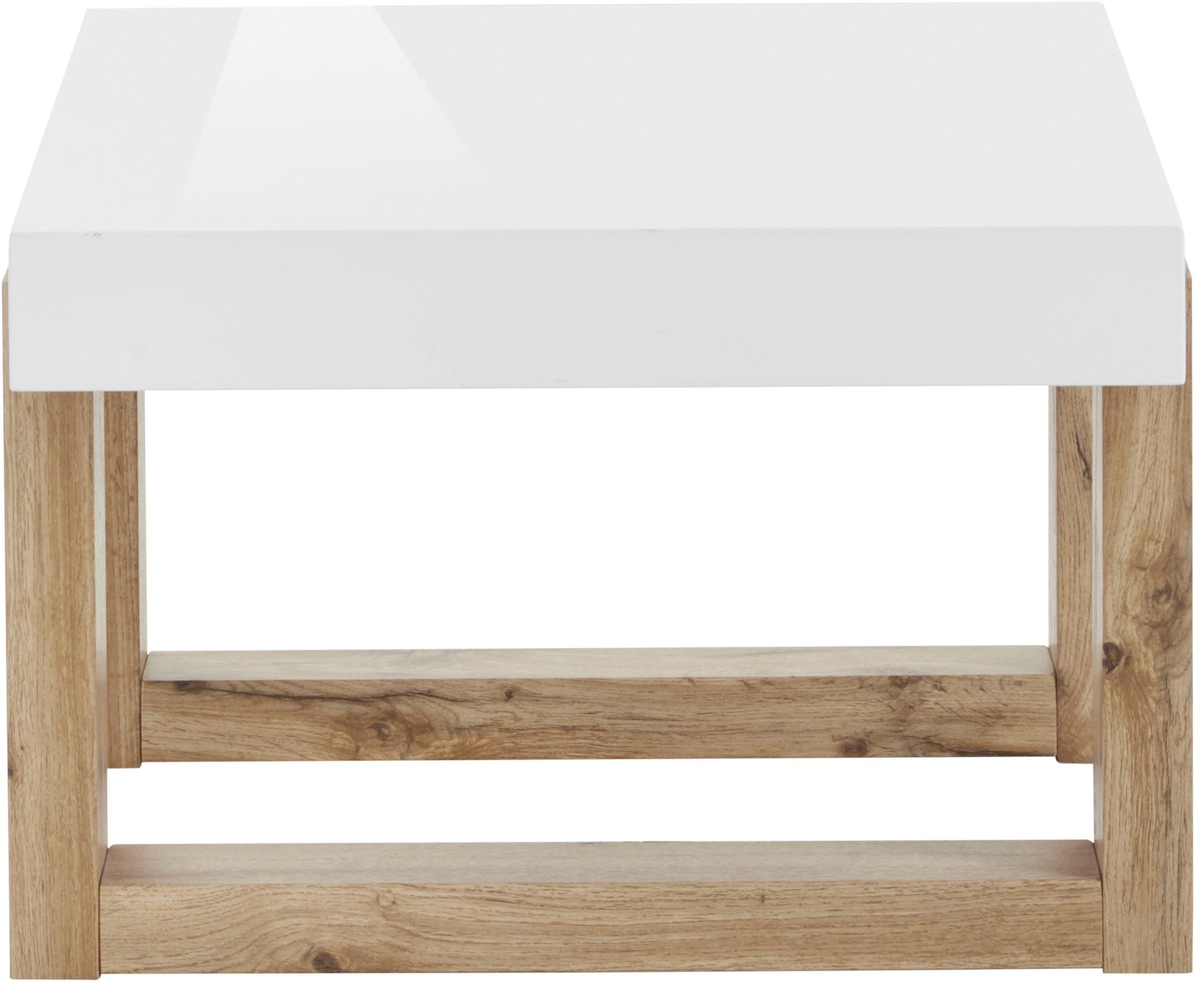 Couchtisch OTTO HOME "Solid", weiß (naturfarben, weiß), B:60cm H:40cm T:60cm, Tische, Couchtisch Eckige Couchtische, hochglanzfarbener weißer Tischplatte, in zwei unterschiedlichen Größen 3