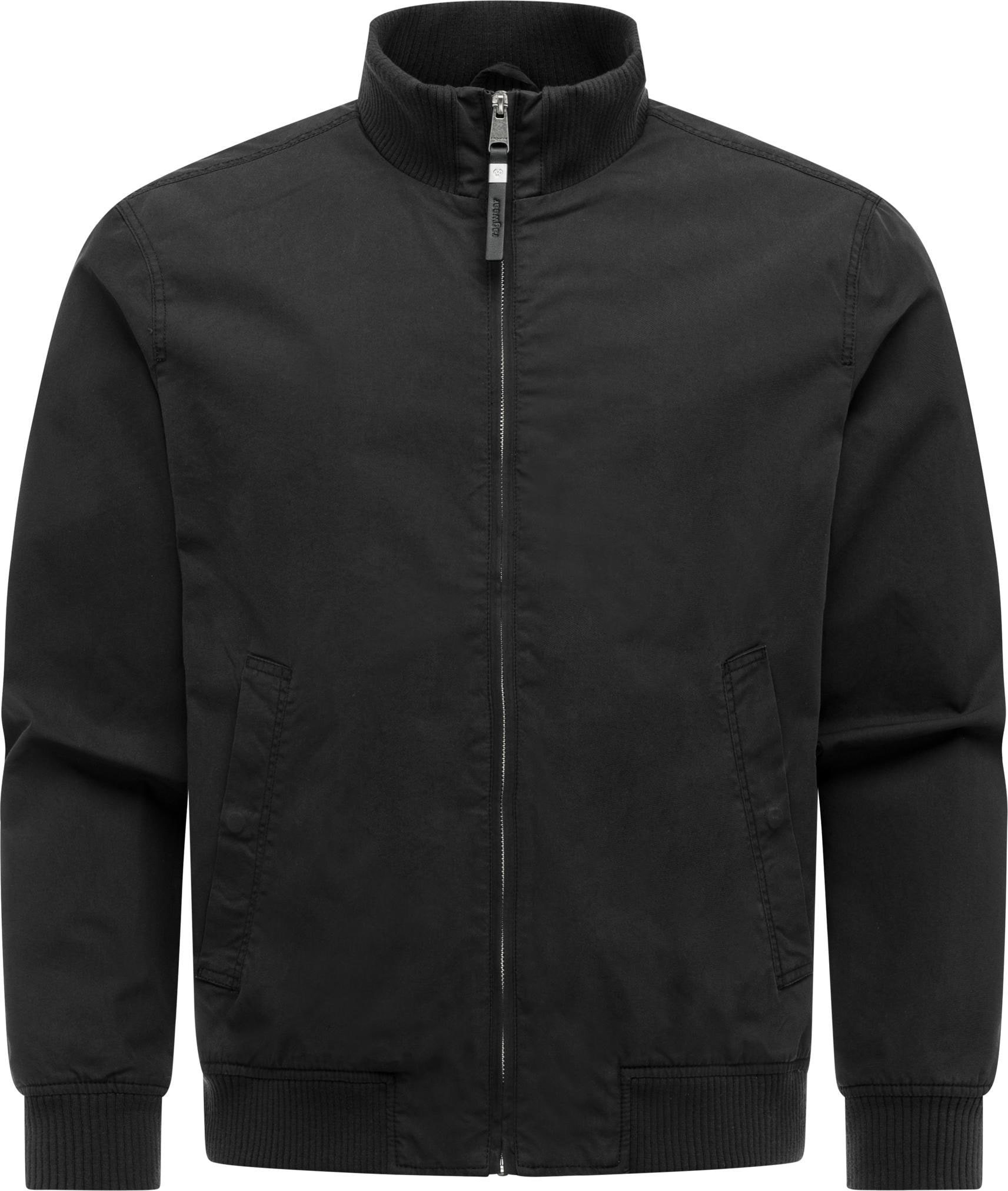 Outdoorjacke RAGWEAR "Crusien YOUMODO", Herren, Gr. M (50), schwarz, Obermaterial: 65% Baumwolle, 35% Polyester; Innenfutter: 100% Baumwolle; Ärmelfutter: 100% Polyester, Basic, gerade hüftbedeckend, hoch geschlossener Ausschnitt, Rippbündchen, Jacken Out