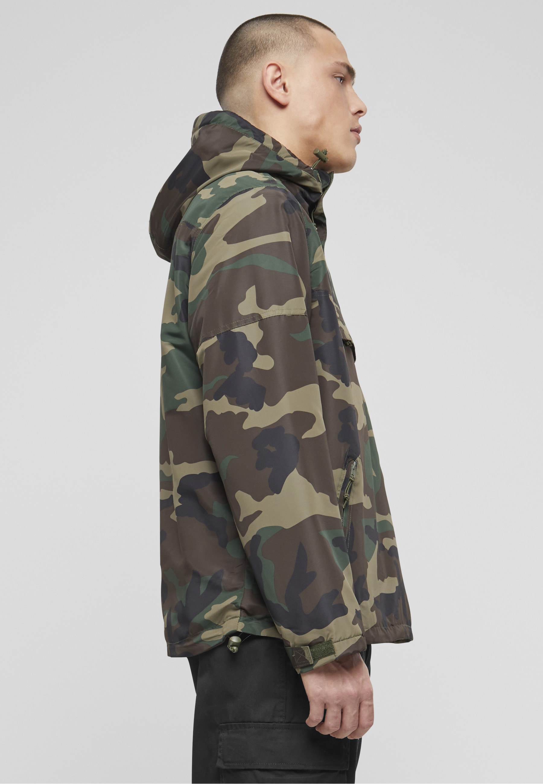 Brandit Anorak »Brandit Herren Fleece Pull Over Windbreaker« 1 Stk. tlg. mit Kapuze