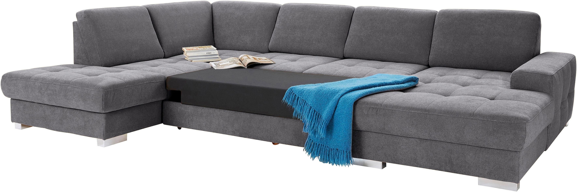 sit&more Wohnlandschaft »Santorini U-Form«, mit Federkern und Sitztiefenverstellung, wahlweise mit Bettfunktion