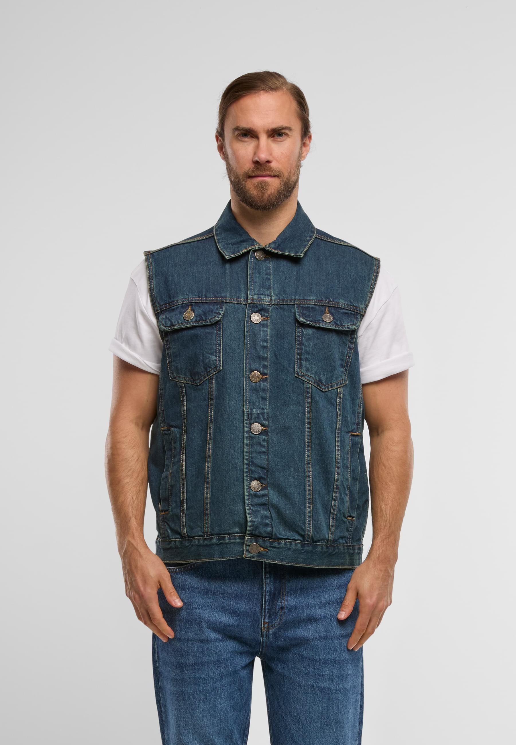 URBAN CLASSICS Jerseyweste »Urban Classics Herren Denim Vest«, (1 tlg.)
