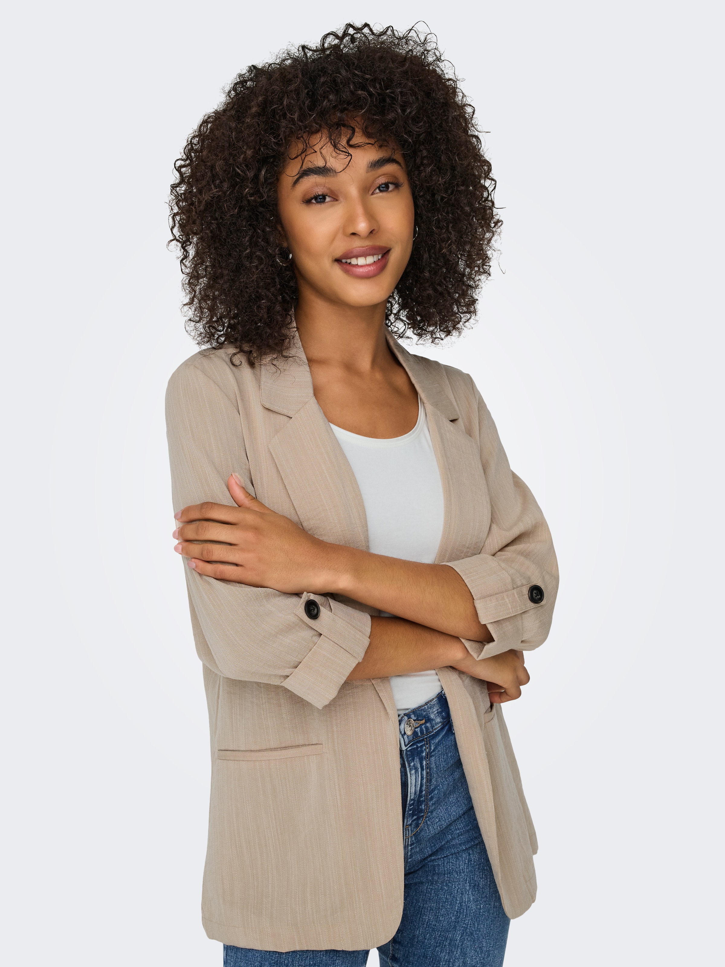 ONLY Kurzblazer "ONLMARSA 3/4 BLAZER WVN NOOS", mit Reverskragen günstig online kaufen