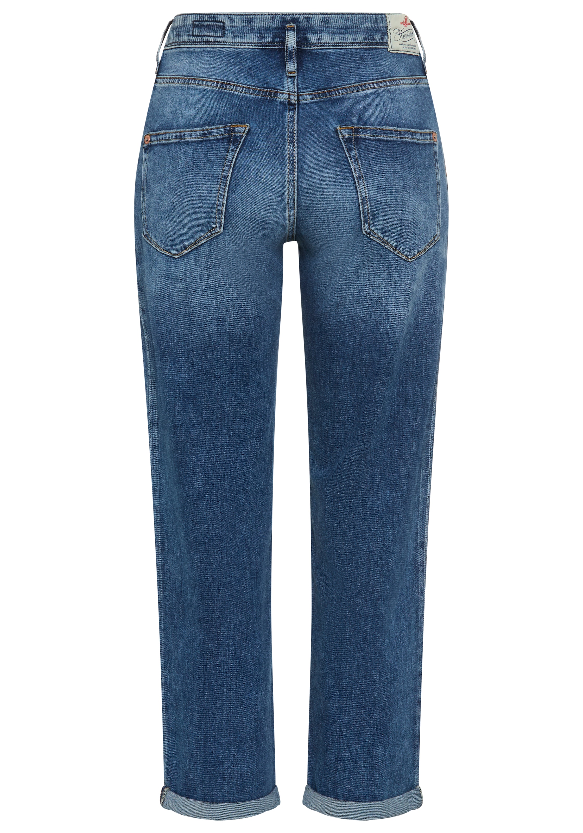 Herrlicher Boyfriend-Jeans »Shyra Tap Denim Stretch« mit halb verdeckter Knopfleiste, High Waist