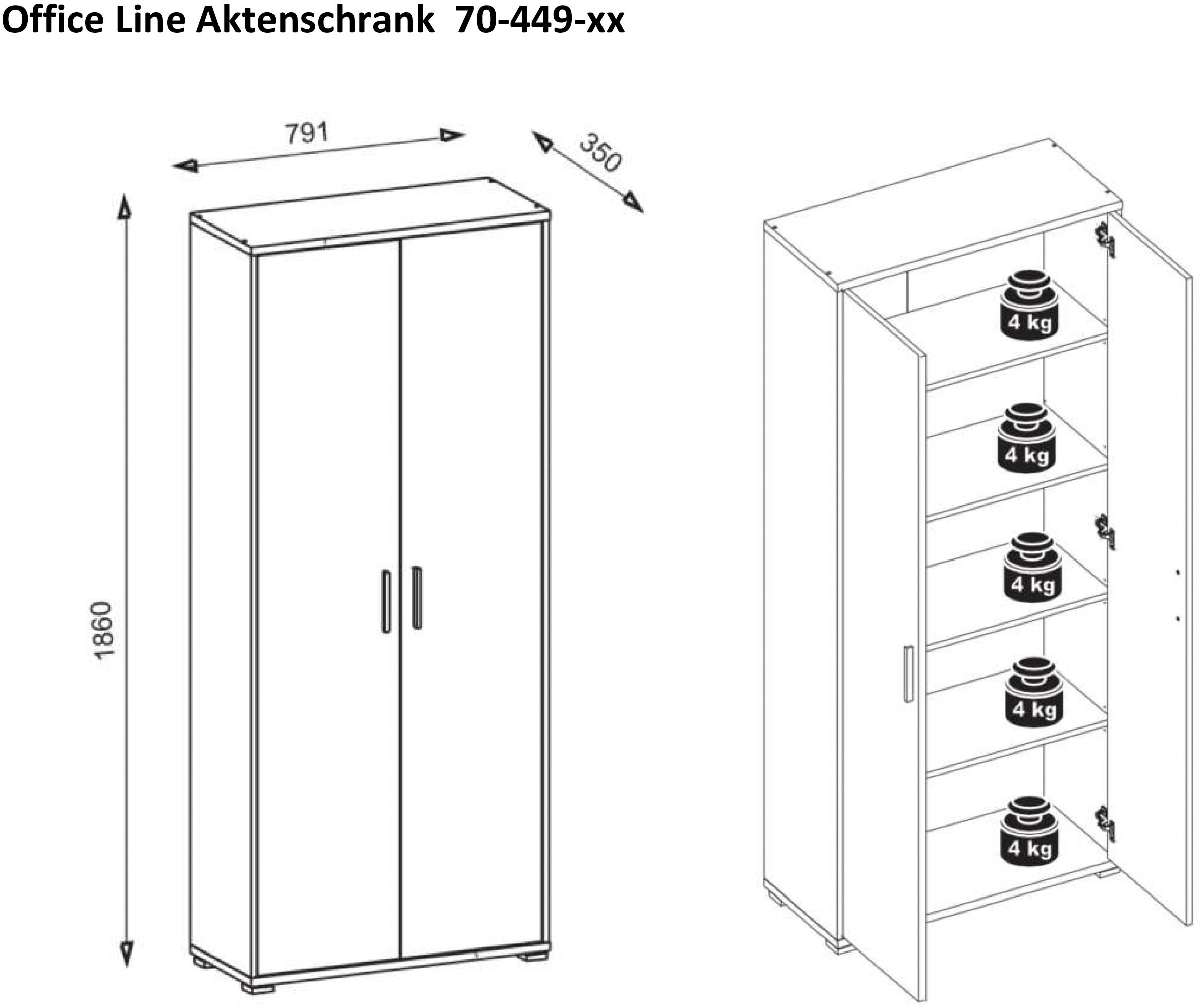 BEGA OFFICE Aktenschrank »Office Line«, Büroschrank, Aktenschrank  Mehrzweckschrank wahlweise in 3 Farben | BAUR