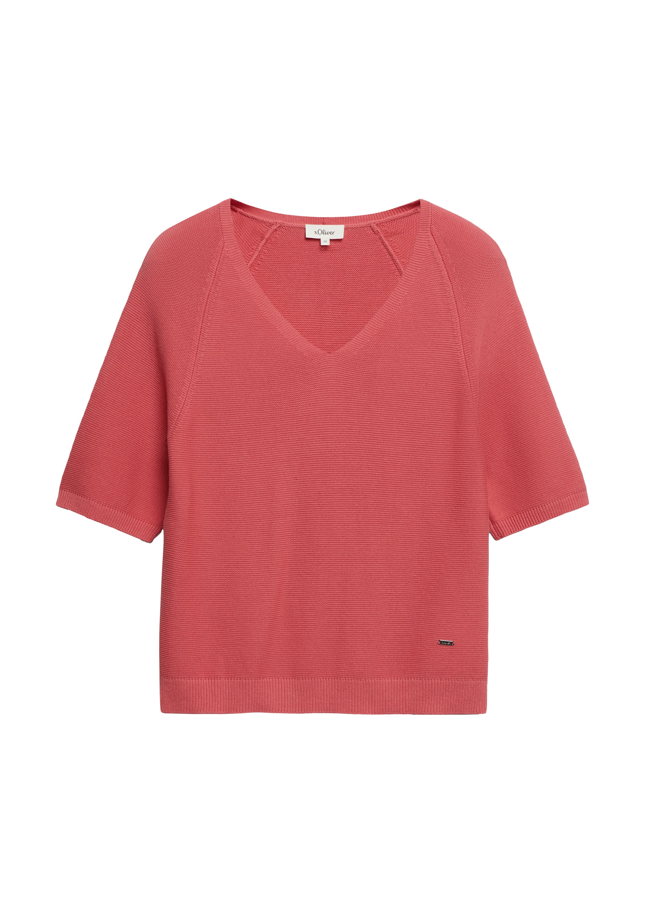 s.Oliver V-Ausschnitt-Pullover V-Ausschnitt, Halbarm, unifarben