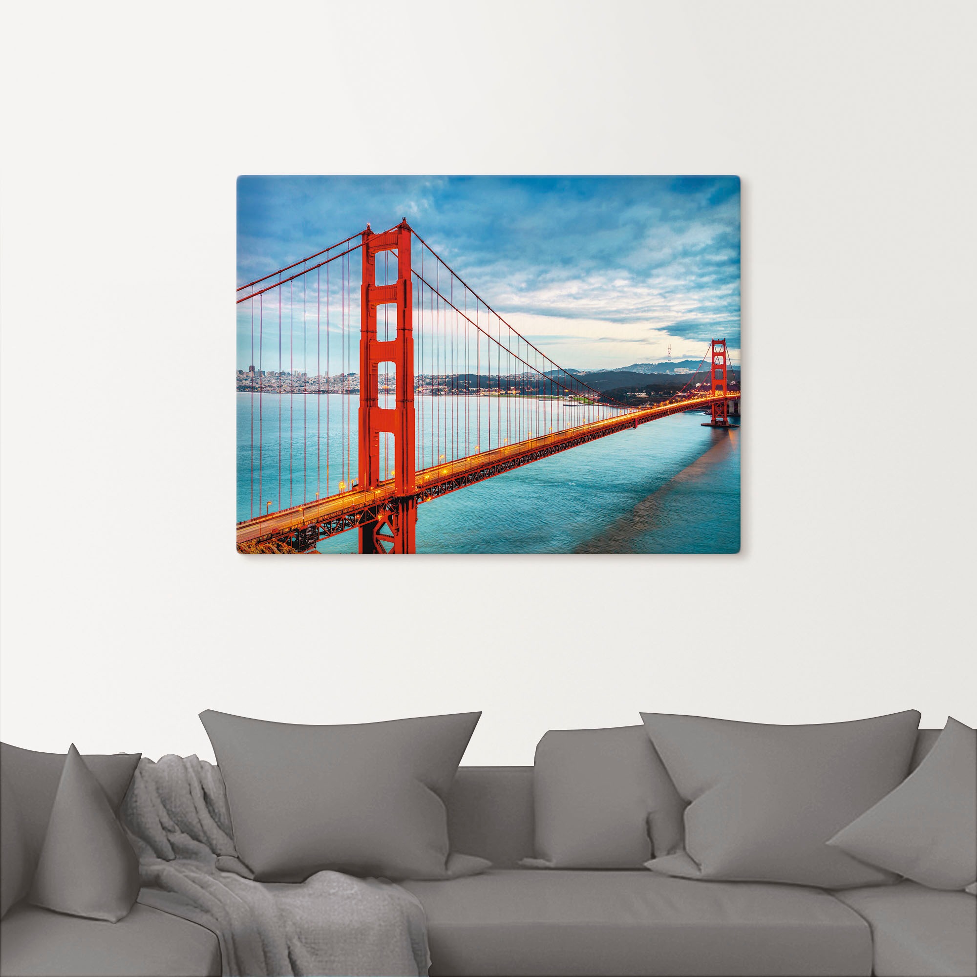 Artland Leinwandbild "Golden Gate Bridge" Brücken 1 Stk. tlg. als Alubild, günstig online kaufen