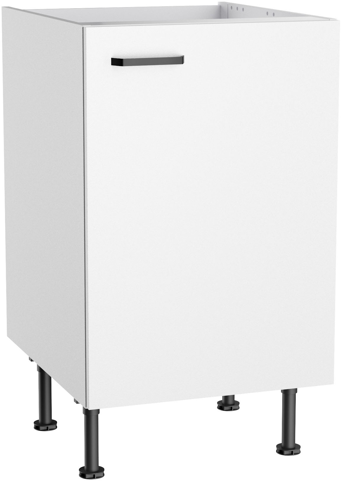 Spülenschrank KOCHSTATION, B:50cm H:87cm T:58,4cmweiß matt, weiß, Küche, Schränke, "KS-Paula", 50 cm breit, 87 cm hoch, mit 1 Tür