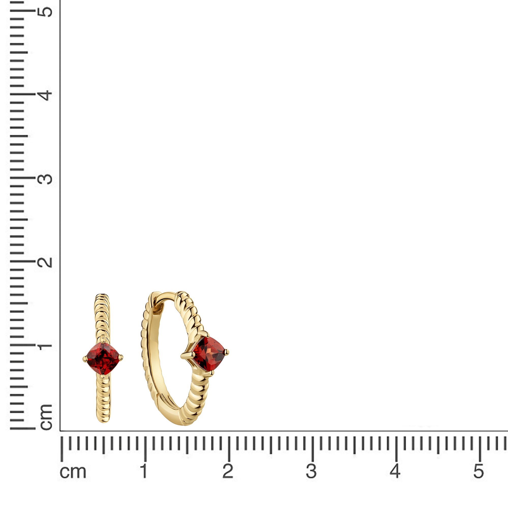 Firetti Paar Creolen »Schmuck Geschenk Gold 333 Ohrschmuck Ohrringe« mit Granat