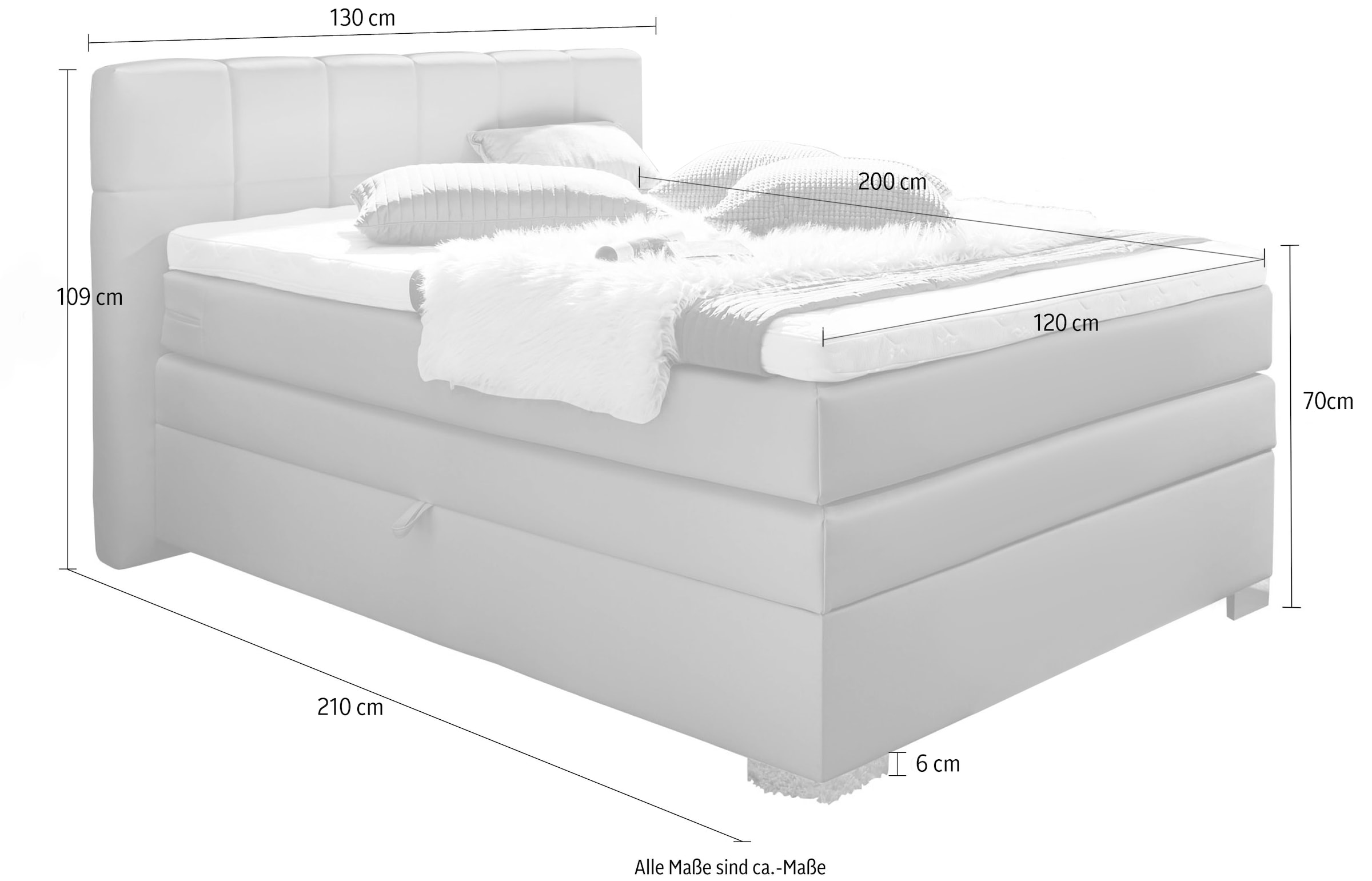 INOSIGN Boxspringbett »Airdrie«, inkl. Bettkasten und Topper