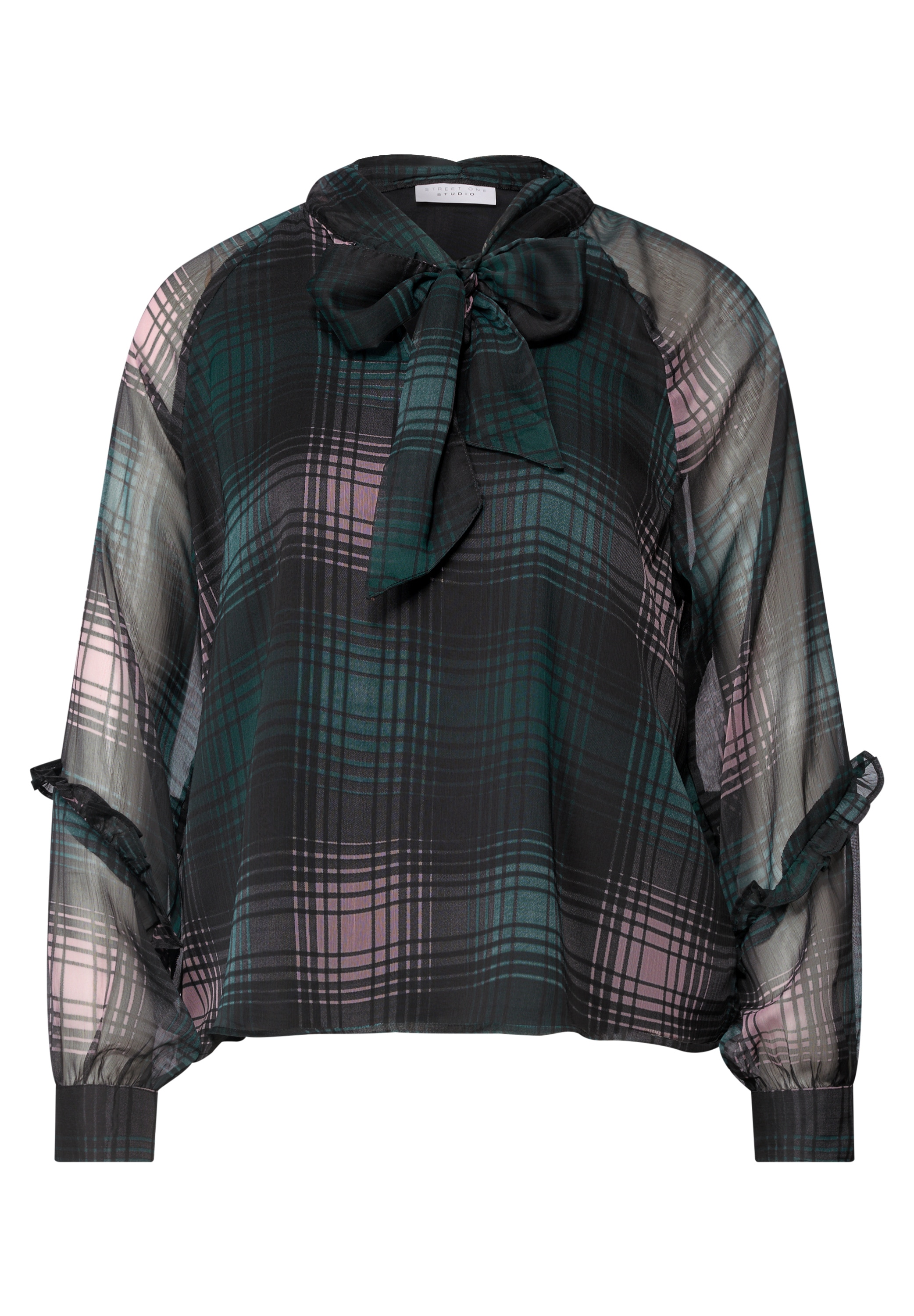 STREET ONE STUDIO Langarmbluse mit Chiffon-Layer