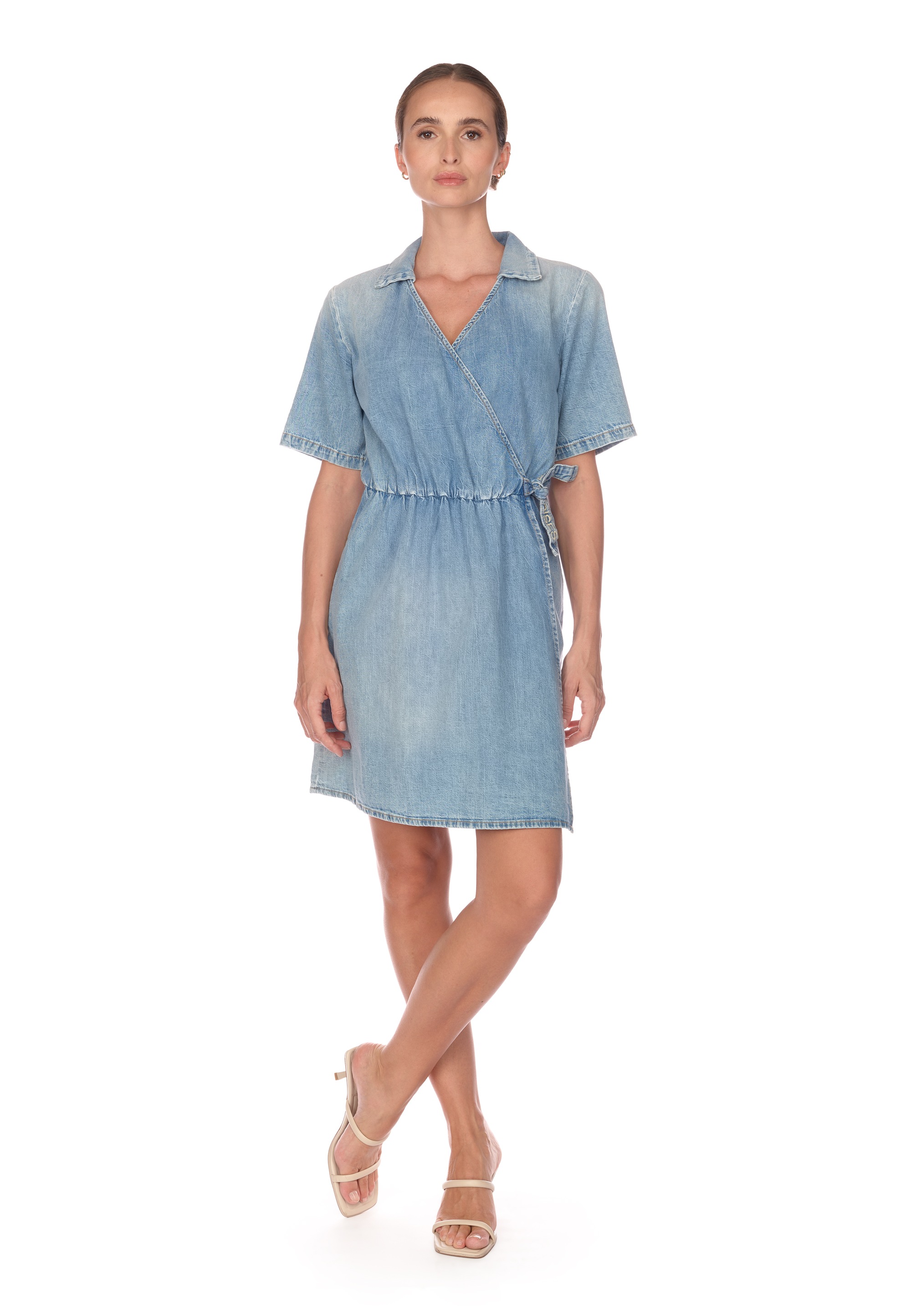 Le Temps Des Cerises Jeanskleid »FLOE«, in gewickeltem Design