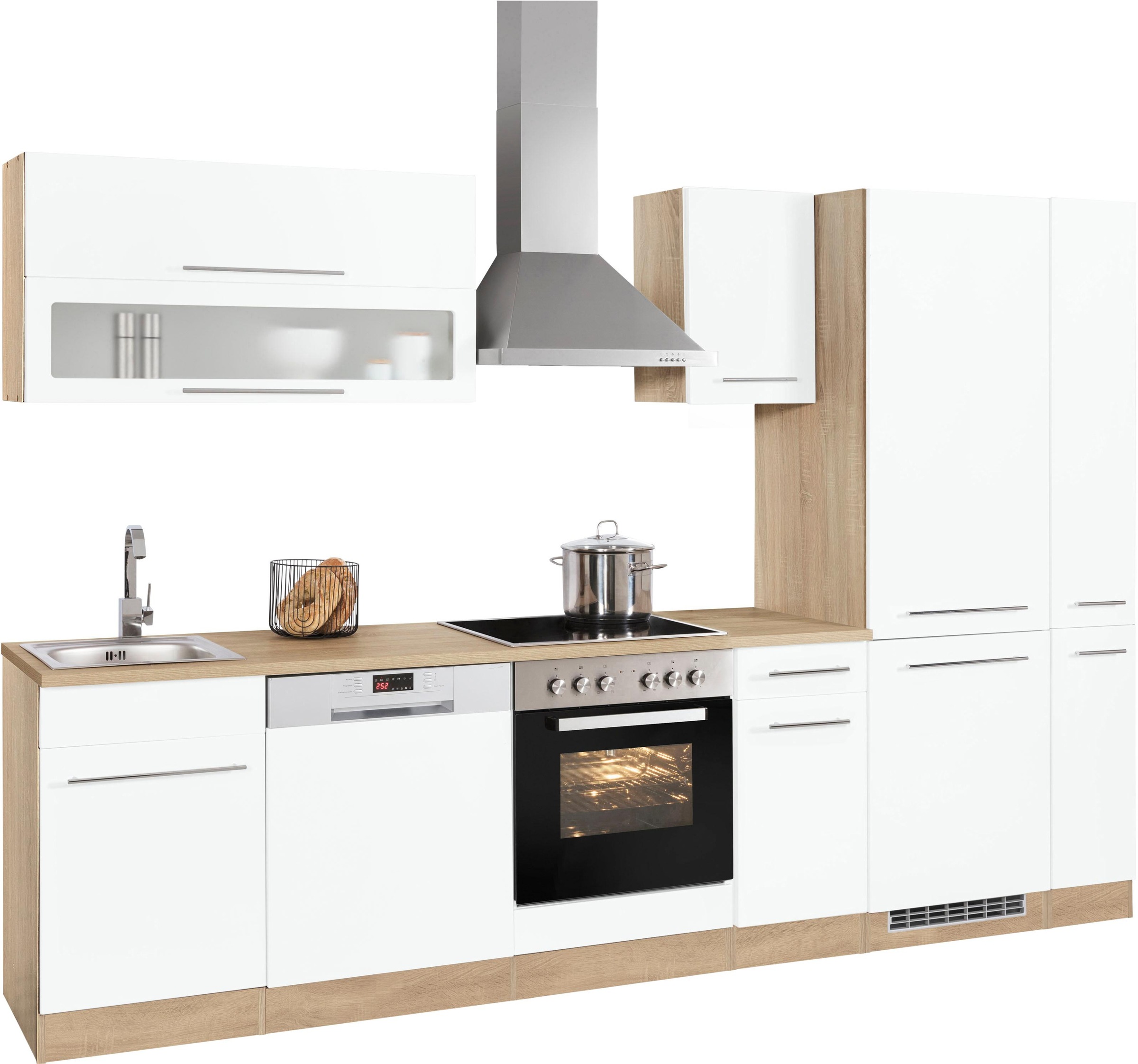 KOCHSTATION Küchenzeile »KS-Eton« mit E-Geräten, Breite 300 cm