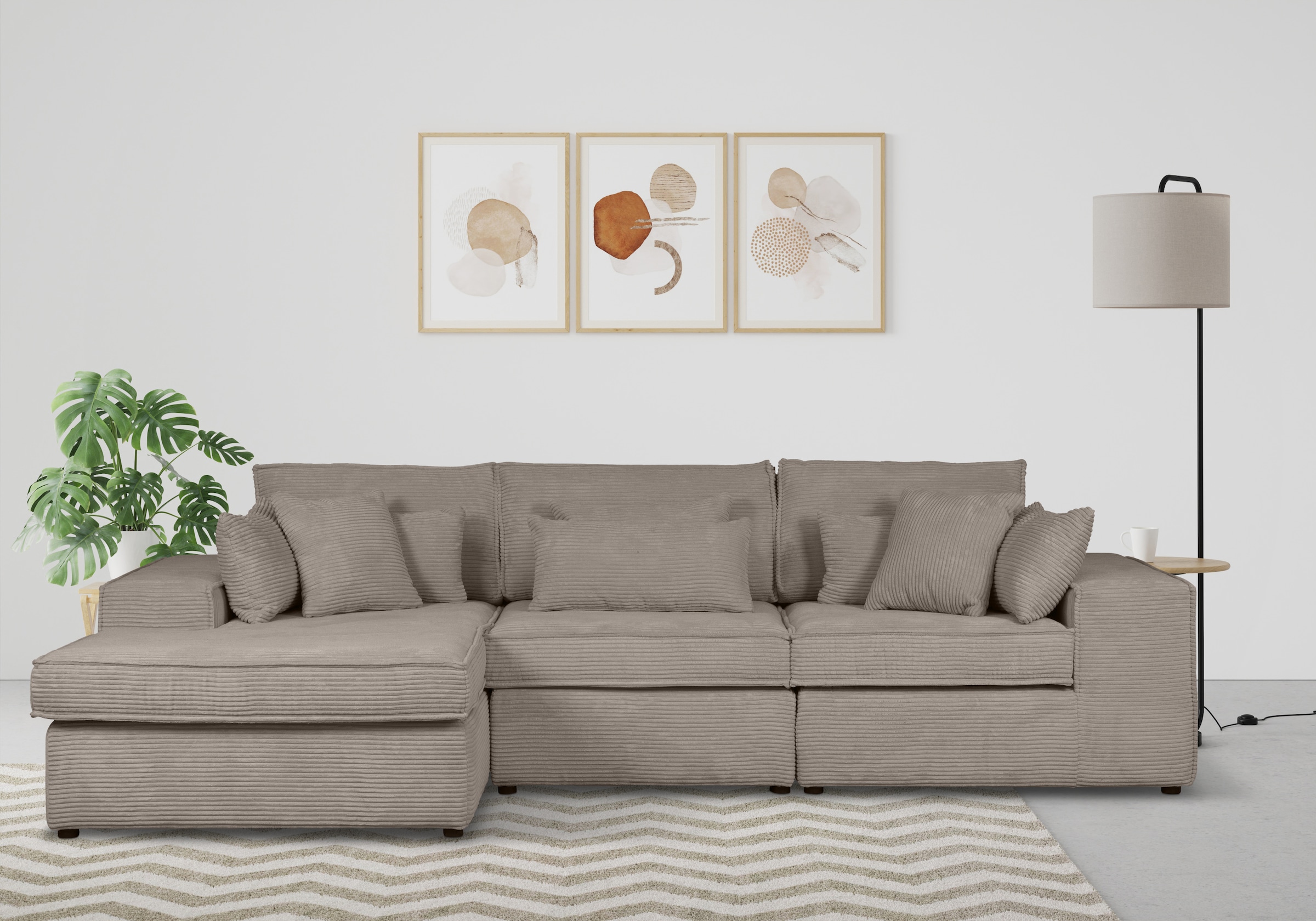 OTTO home Ecksofa "Florid L-Form" 3 Teile, bestehend aus Modulen, viele Bez günstig online kaufen