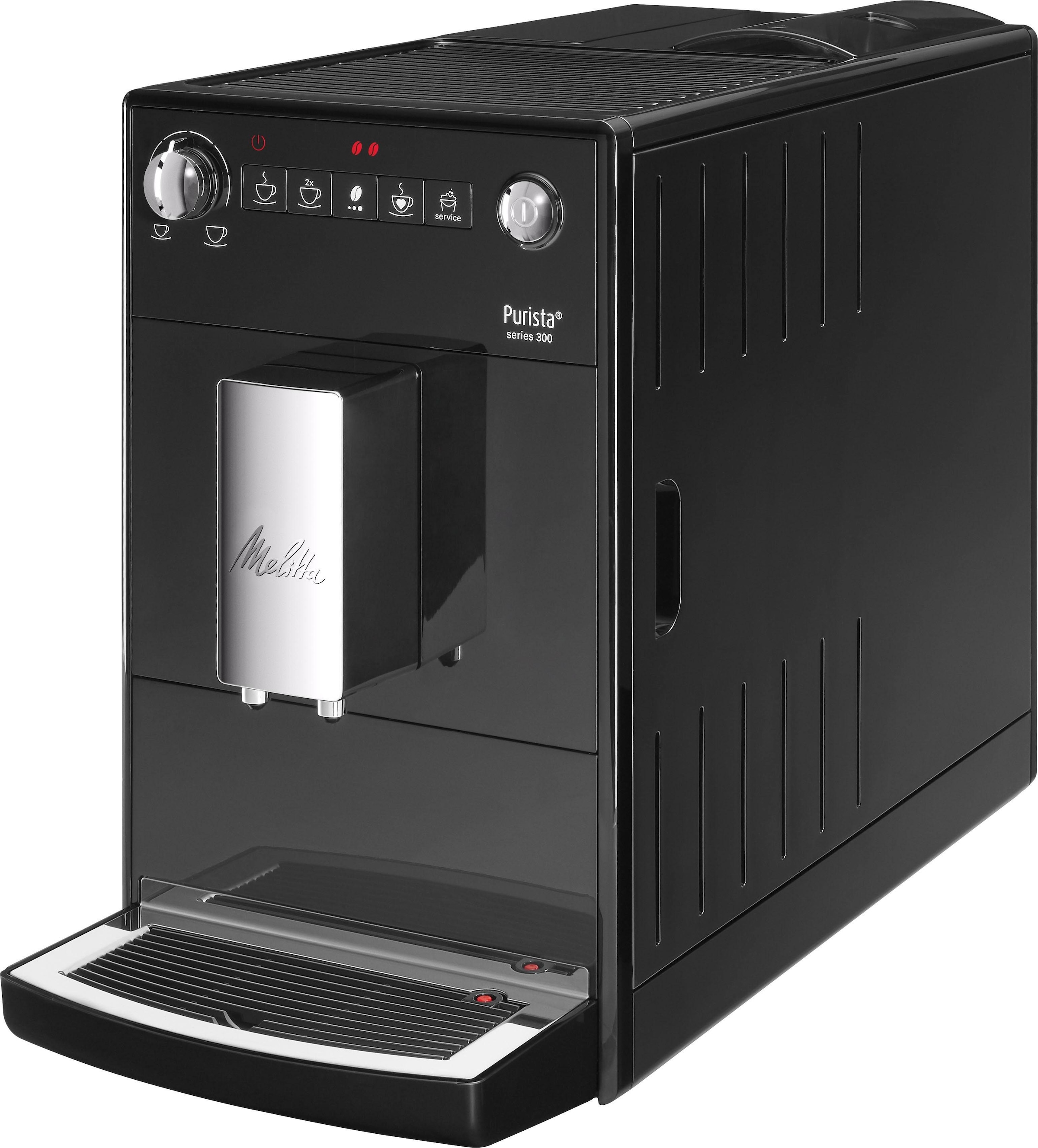 Melitta Kaffeevollautomat »Purista® BAUR & kompakt extra | leise schwarz«, Lieblingskaffee-Funktion, F230-102