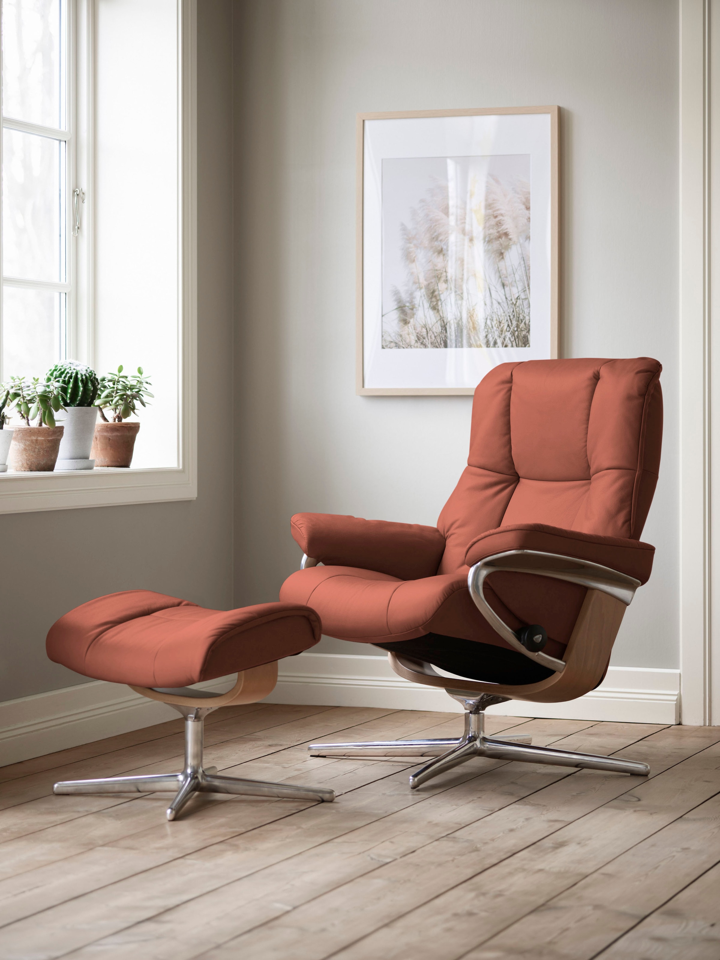 Stressless Relaxsessel "Mayfair" mit Cross Base, Größe S, M & L, Holzakzent Eiche
