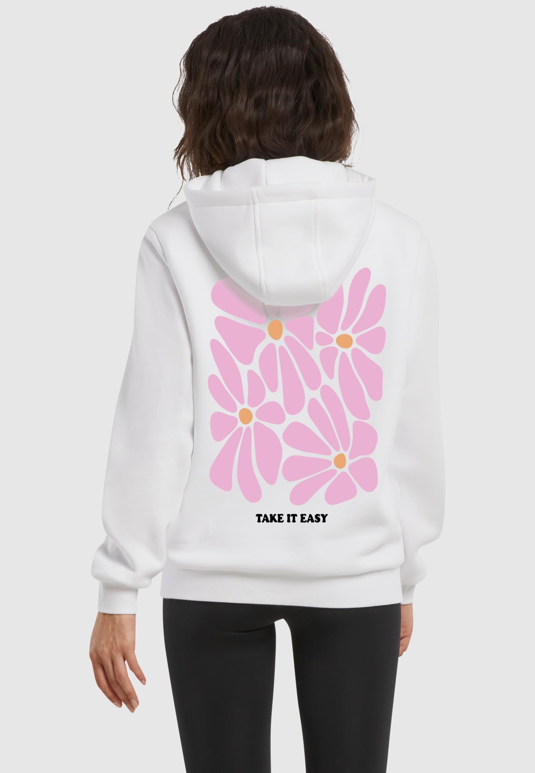 Miss Tee Kapuzenpullover »Miss Tee Take It Easy Flowers Ladies Fluffy Hoody«, (1 tlg.)