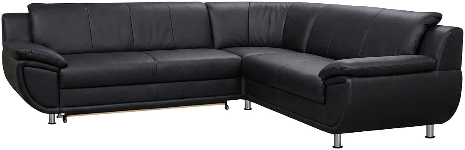 TRENDMANUFAKTUR Ecksofa "Rondo wahlweise mit Schlaffunktion, bequeme Armlehnen" L-Form, wahlw.mit Federkern, Füße chromfarben, Unser Dauertiefpreis