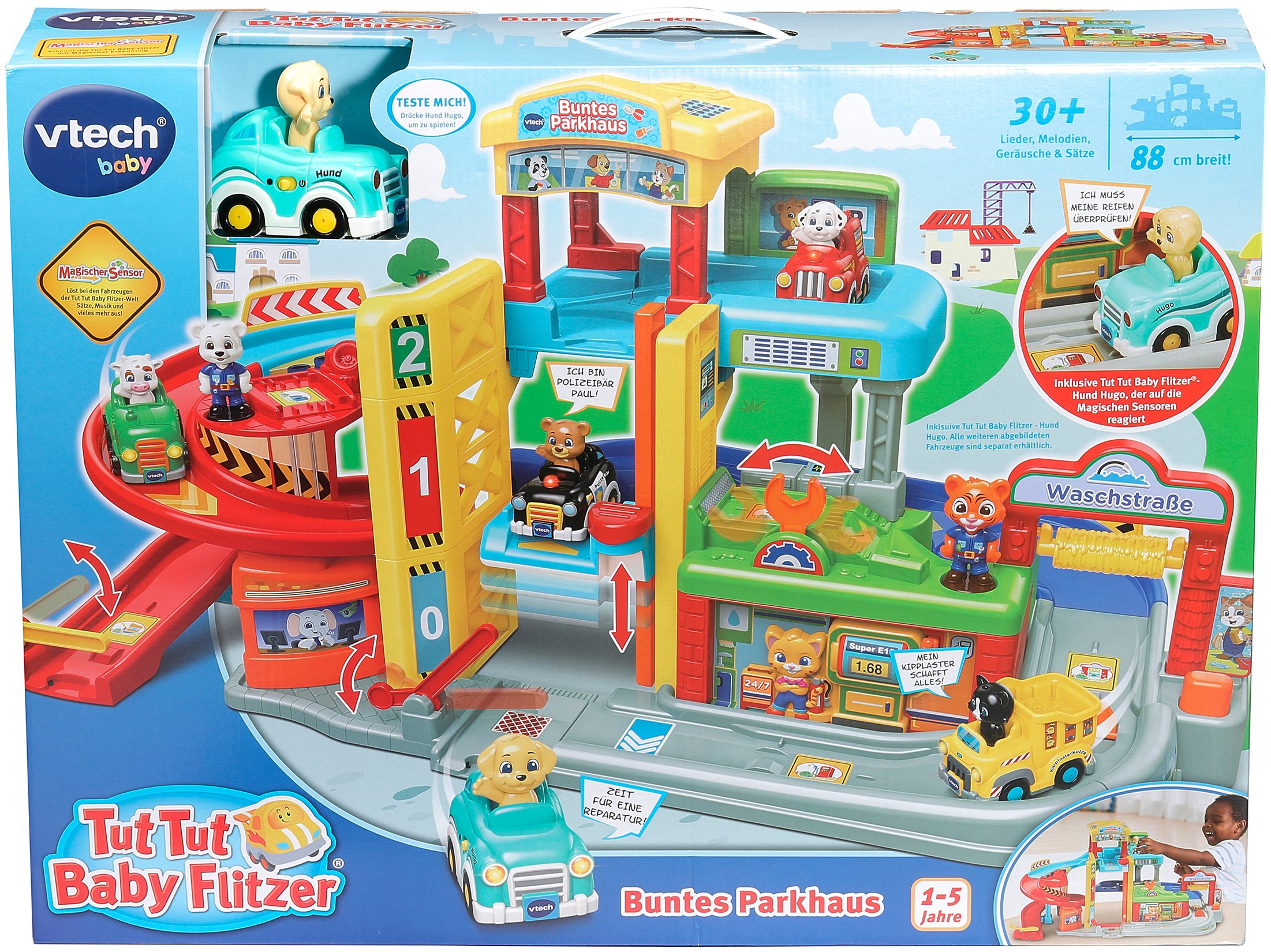 Vtech® Spielwelt »Tut Tut Baby Flitzer,  Buntes Parkhaus« inklusive 3 Fahrzeuge (Taxi, Sportwagen, Lieferwagen)