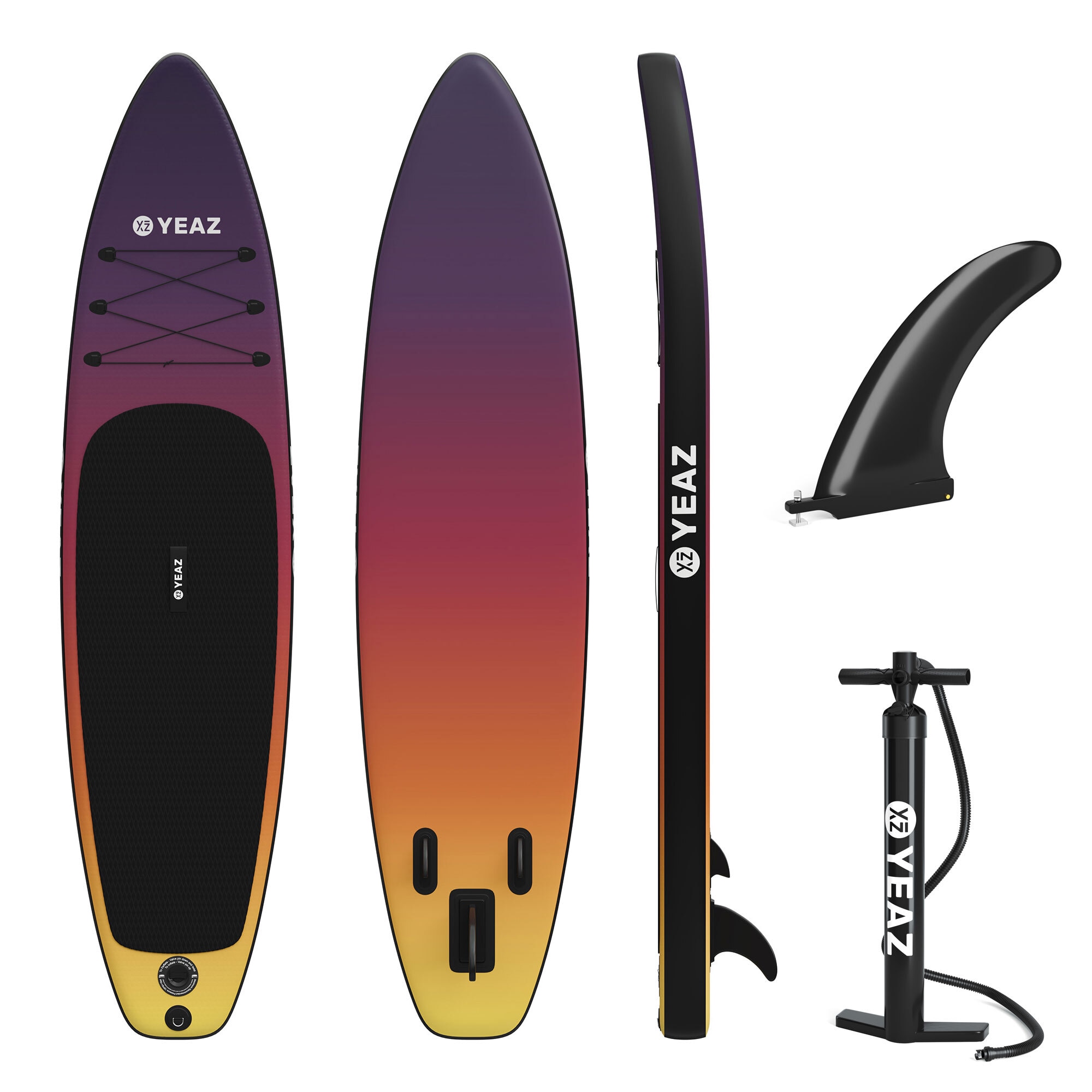 "Inflatable SUP-Board YEAZ ""SUP Board SUNSET BEACH - EXOTRACE -"", lila, Wassersportboards"