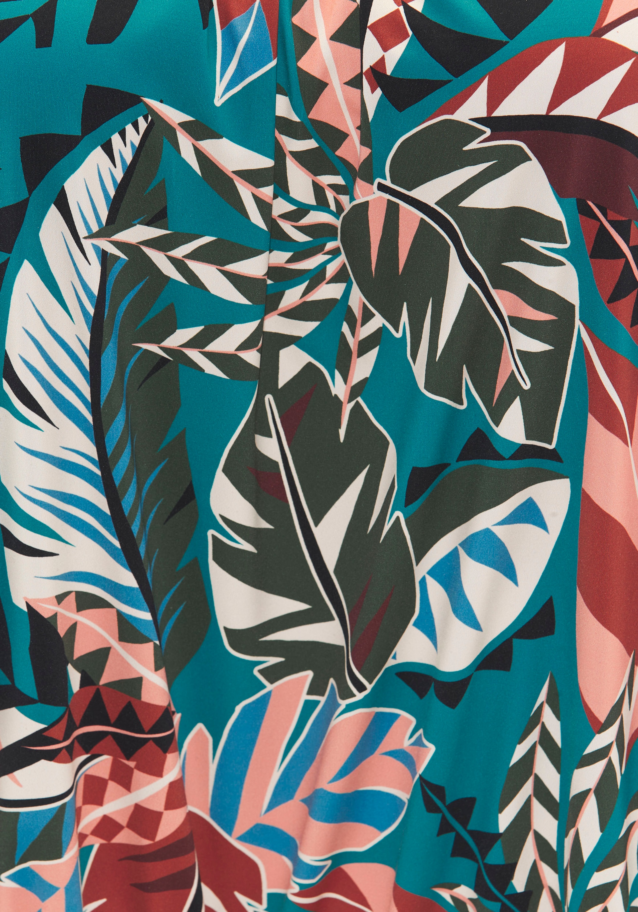 Oversize-Tankini-Top BUFFALO "Moana", Damen, Gr. 42, N-Gr, aqua bedruckt, Recycling-Polyamid, bedruckt, Bikini-Oberteile, mit modernem Allover-Print 3