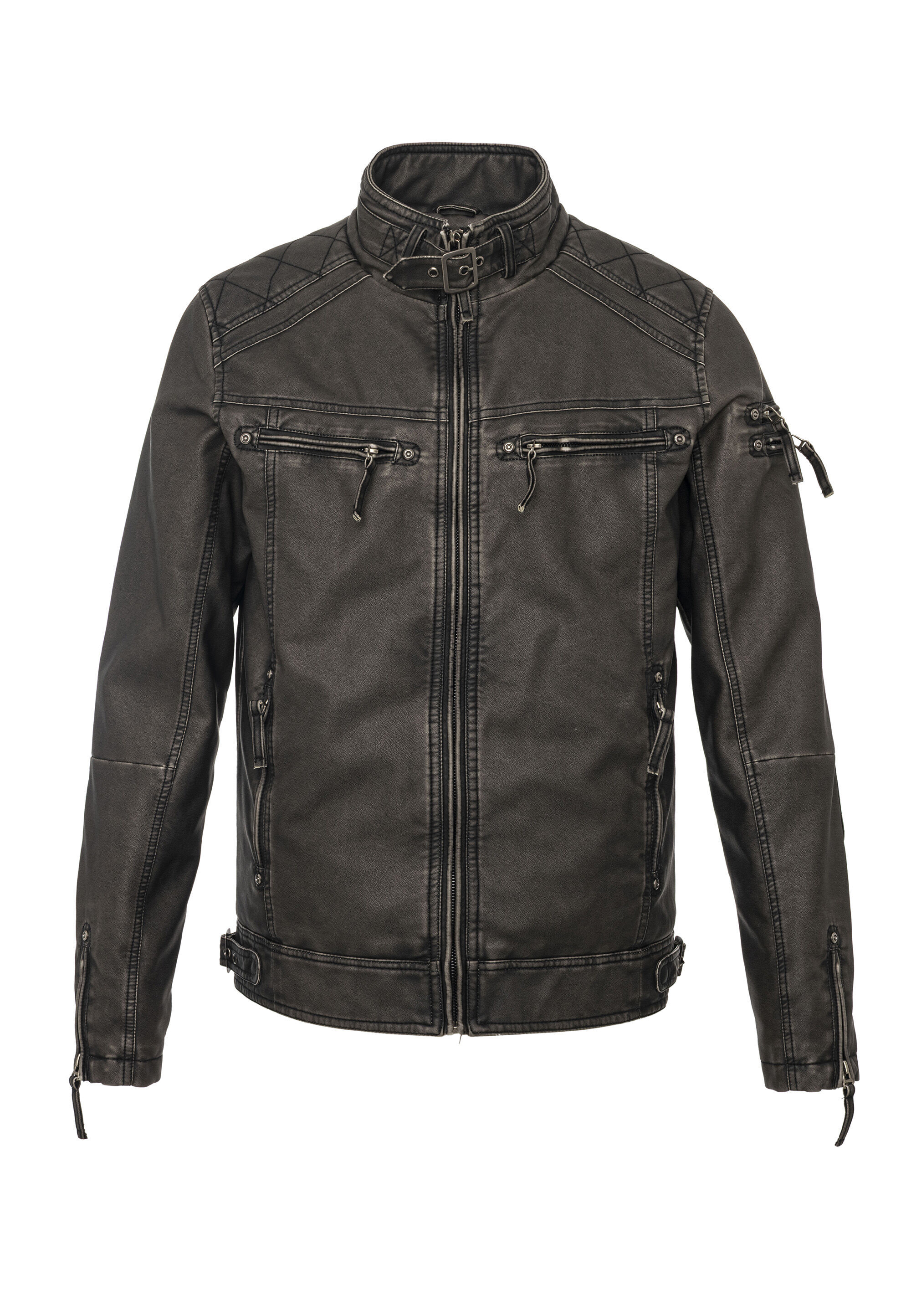 Cipo & Baxx Bikerjacke "Cipo & Baxx Winterjacke" ohne Kapuze im unifarbenen Look