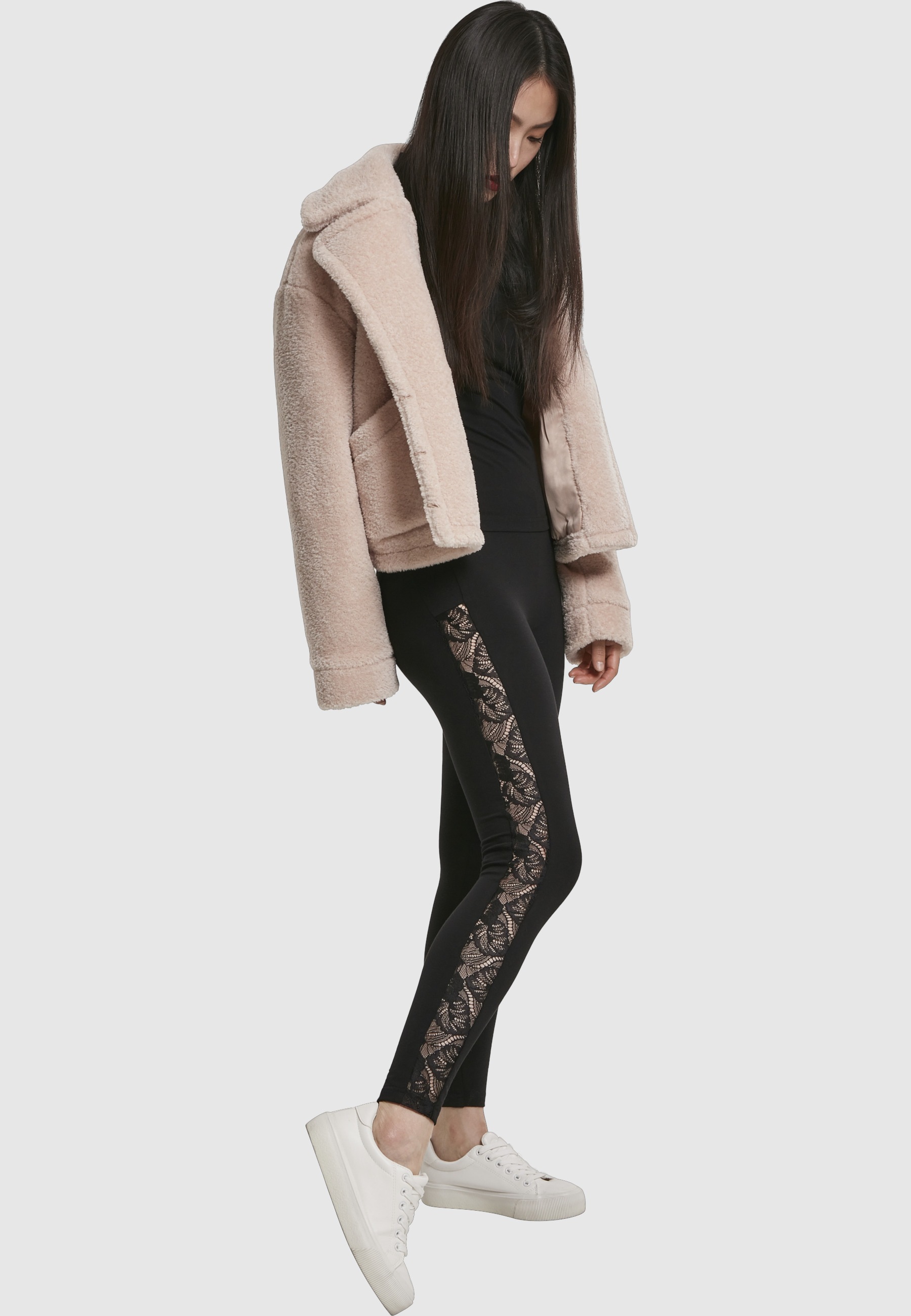 URBAN CLASSICS Leggings »Urban Classics Damen Ladies Lace Striped Leggings«