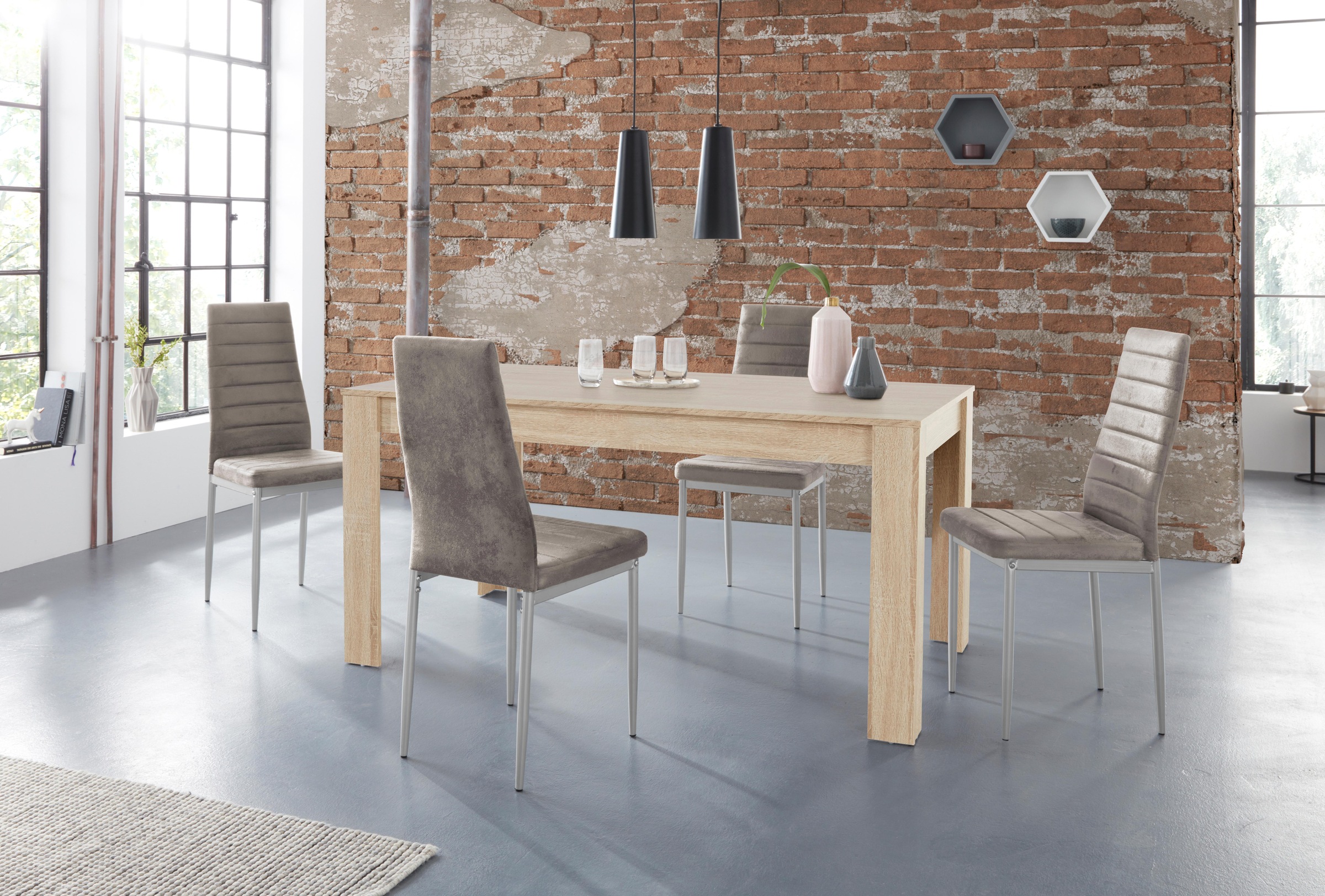 INOSIGN Essgruppe "Lynn160/Kate" Set, 5 Stk. tlg. Tisch mit 4 Stühlen, Bela günstig online kaufen