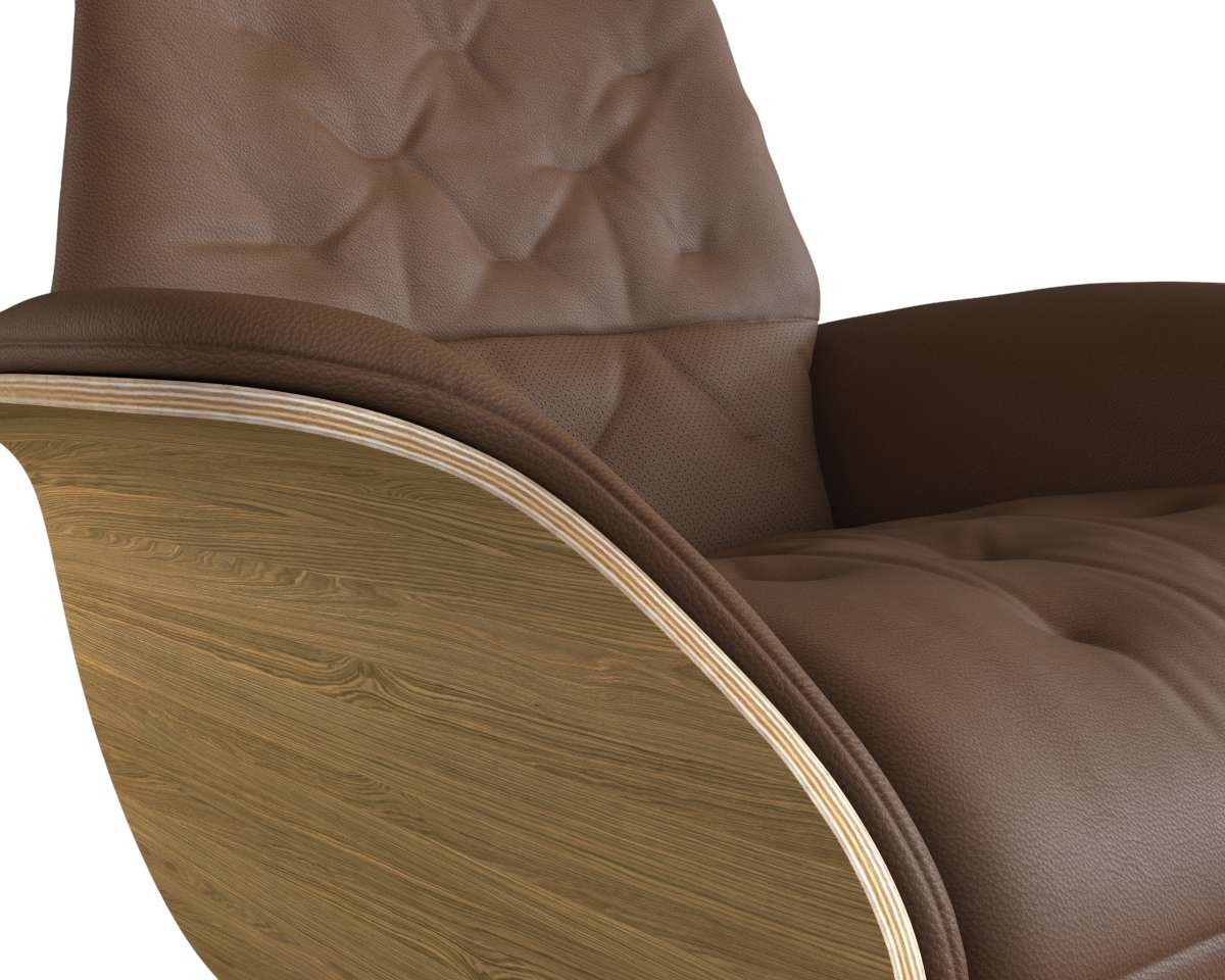 FLEXLUX Relaxsessel »Volden elektrischer Funktionsessel«, Größe M, Rücken & Fußteil elektrisch, Akku, Arml. Eiche, Fuß Alu